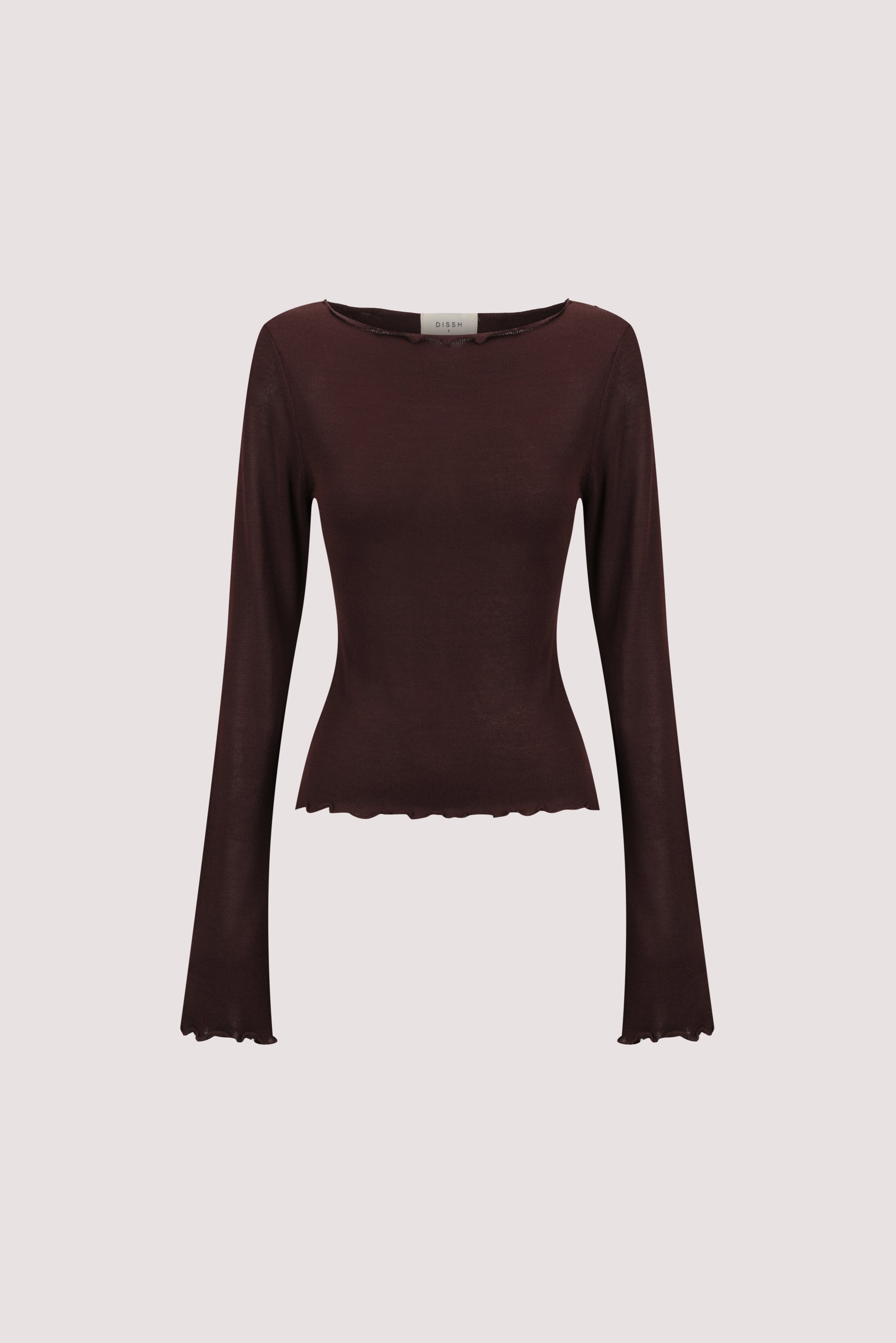 BLAKE PLUM LONG SLEEVE BOAT NECK KNIT TOP