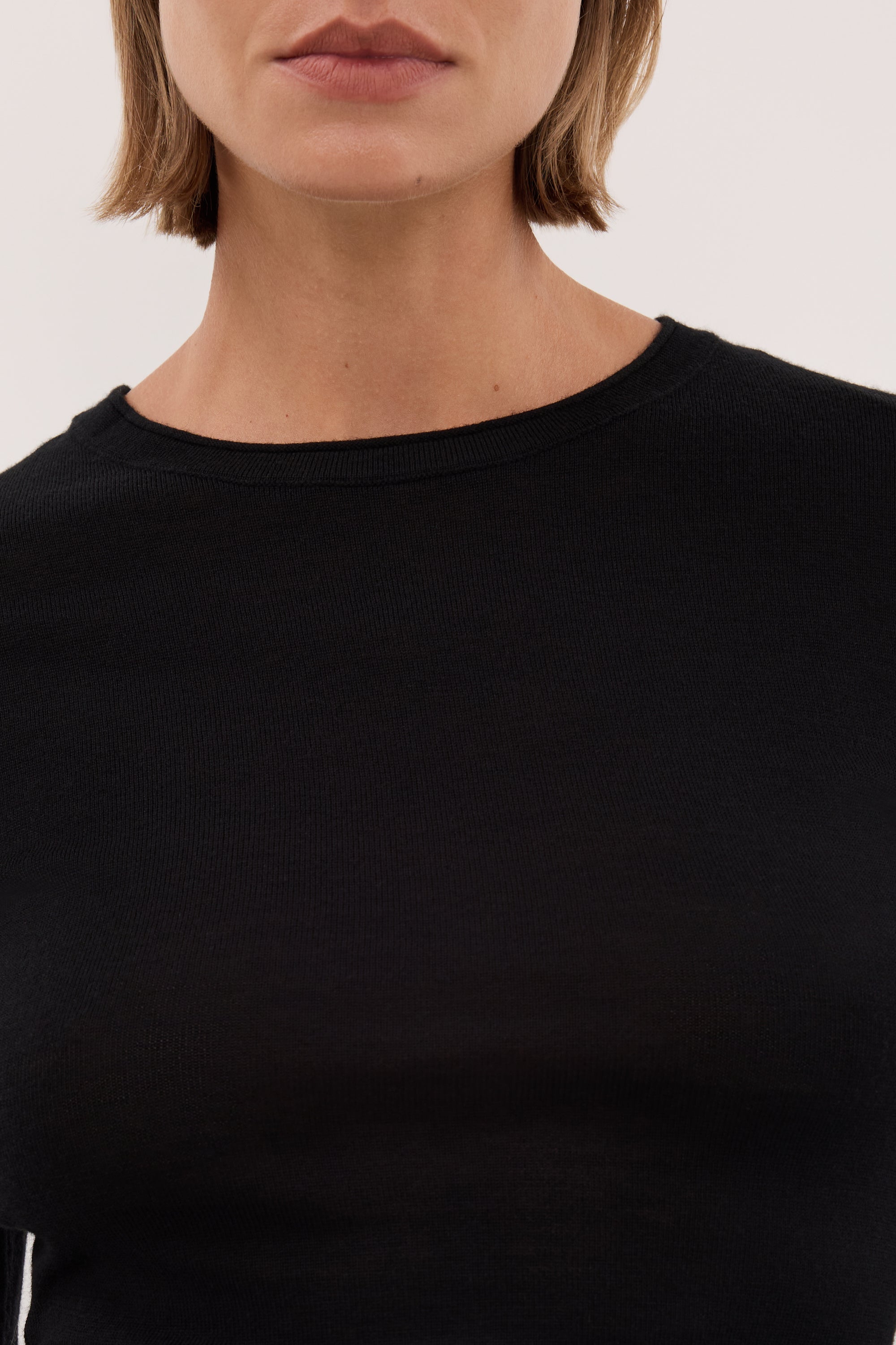 DUKE BLACK LONG SLEEVE MERINO KNIT TOP