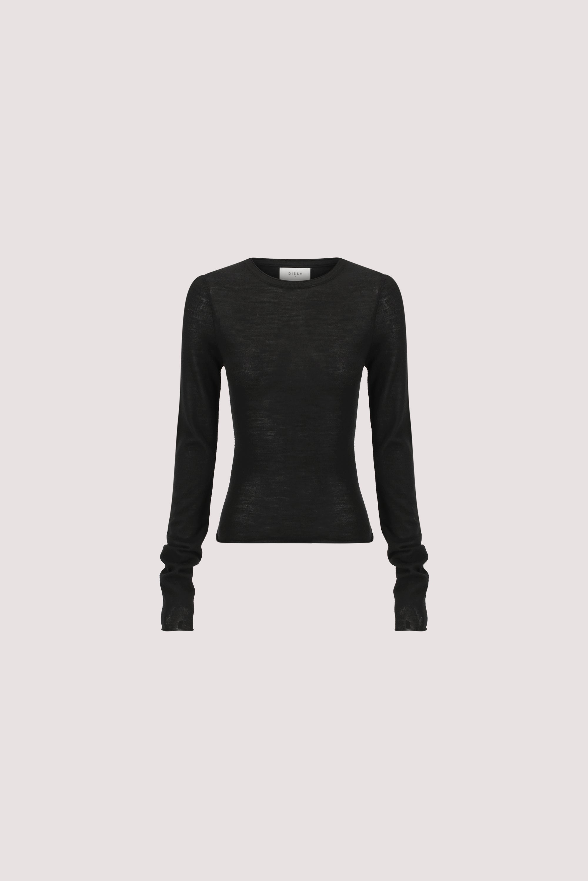 DUKE BLACK LONG SLEEVE MERINO KNIT TOP