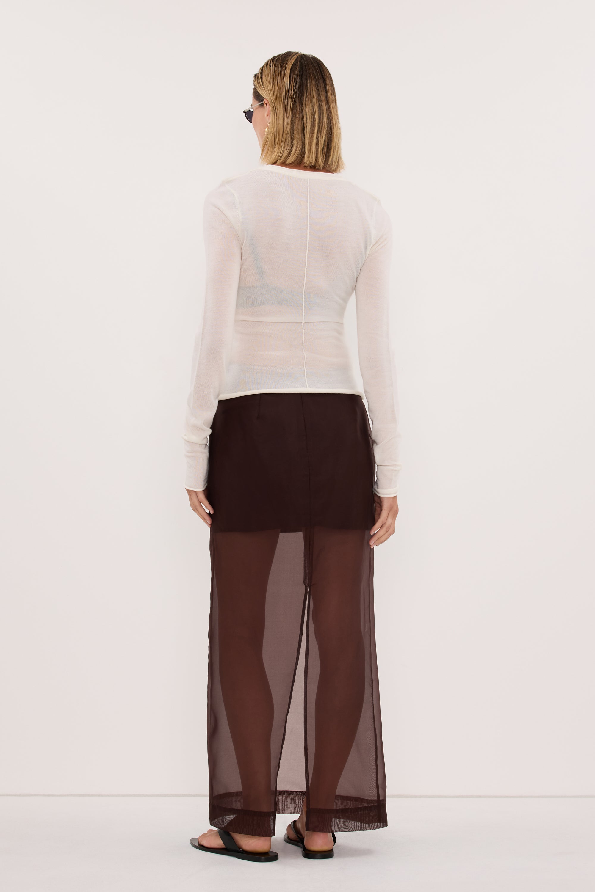 DUKE OFF WHITE LONG SLEEVE MERINO KNIT TOP
