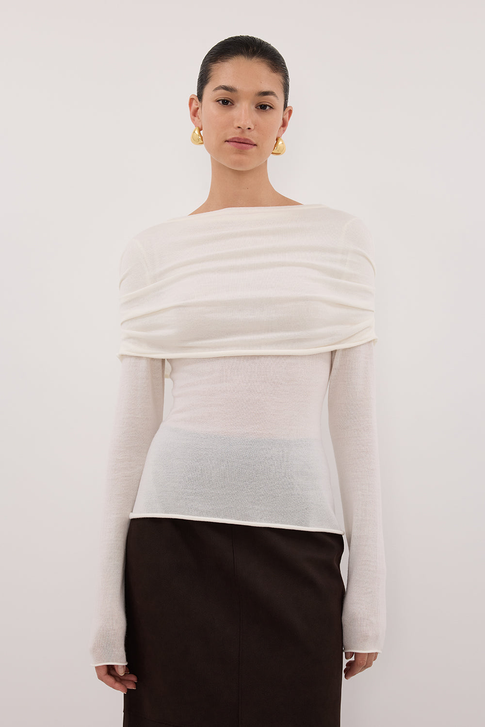 IVY OFF WHITE MERINO LONG SLEEVE TOP