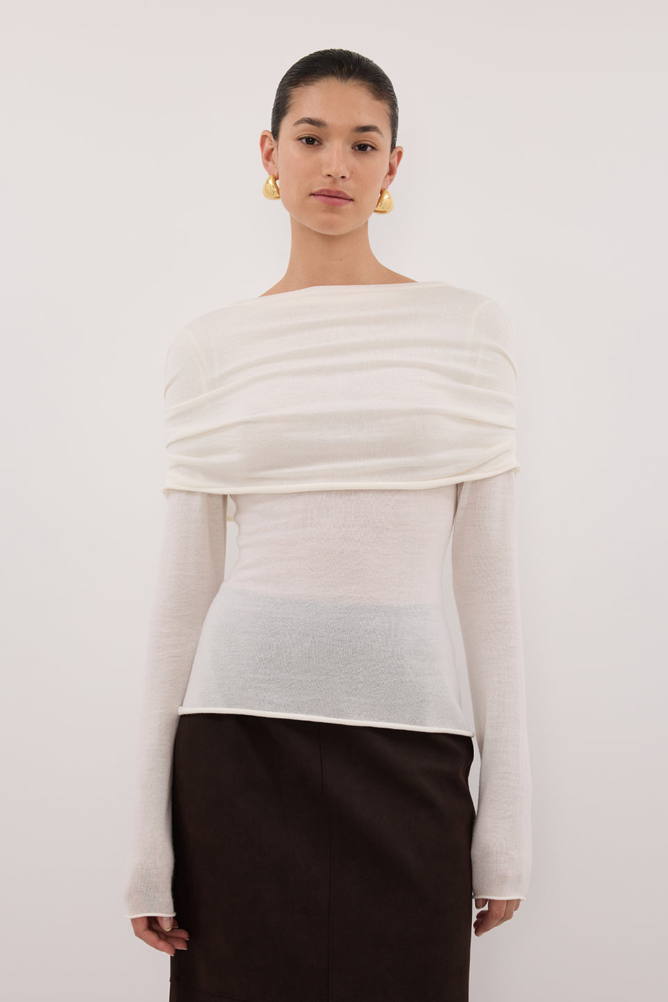 IVY OFF WHITE MERINO LONG SLEEVE TOP