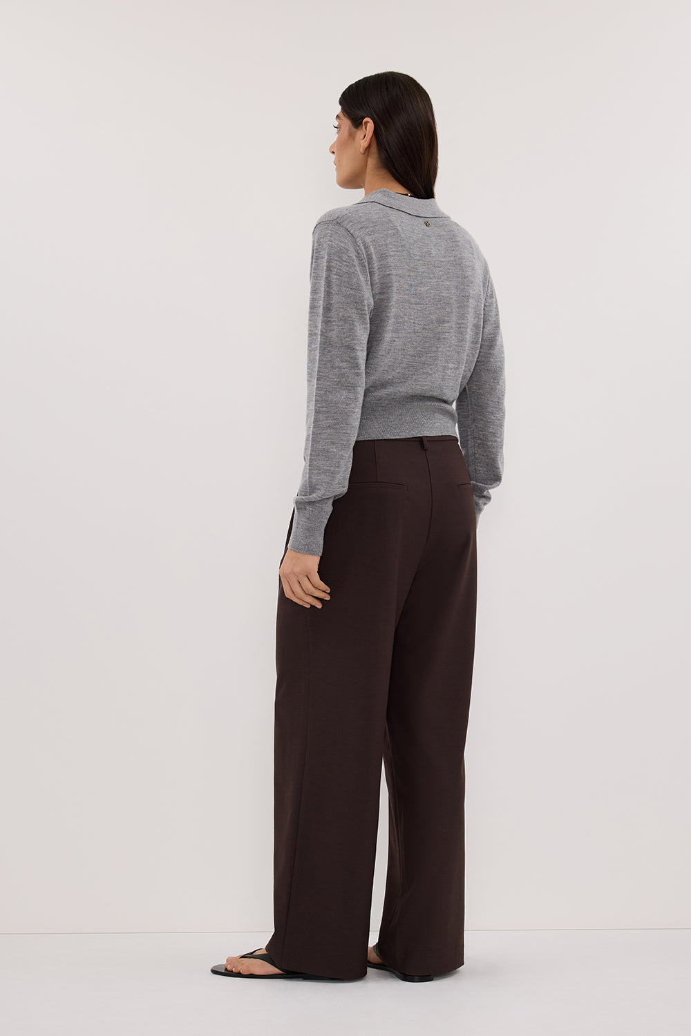 KYRA SILVER LONG SLEEVE MERINO WOOL CARDIGAN