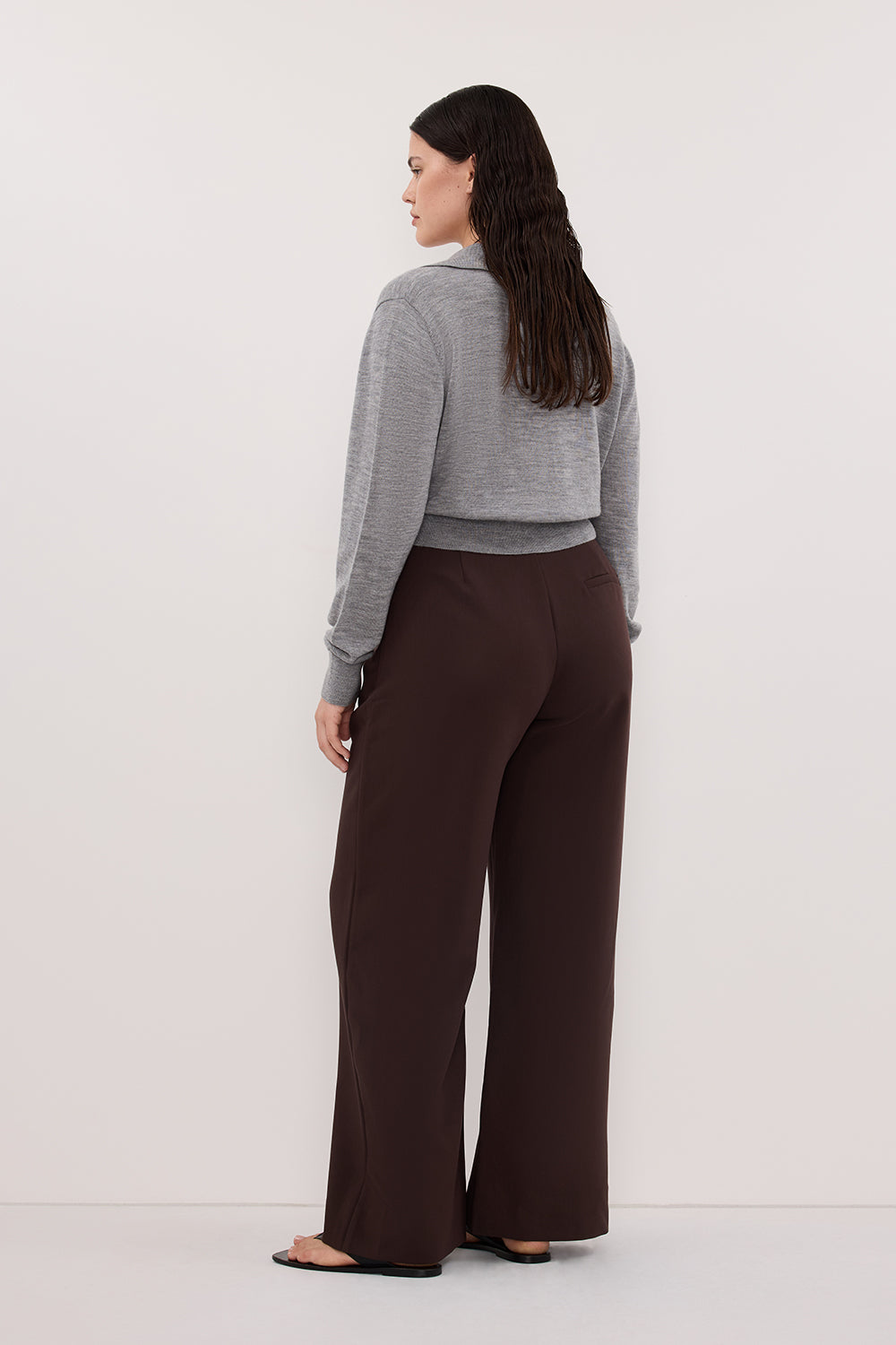 KYRA SILVER LONG SLEEVE MERINO WOOL CARDIGAN