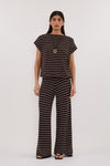 ASPEN CHOC STRIPE KNIT TOP