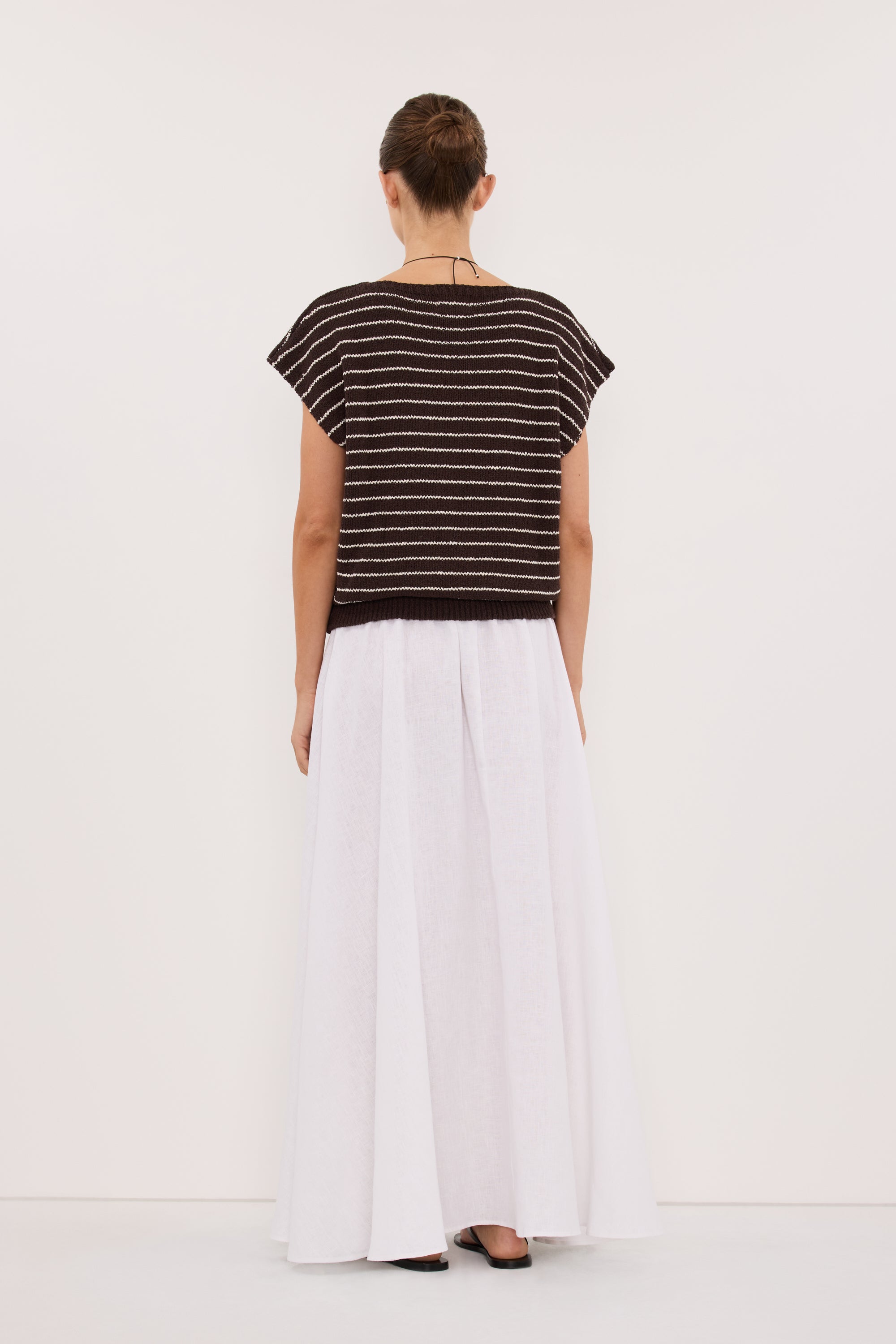 ASPEN CHOC STRIPE KNIT TOP