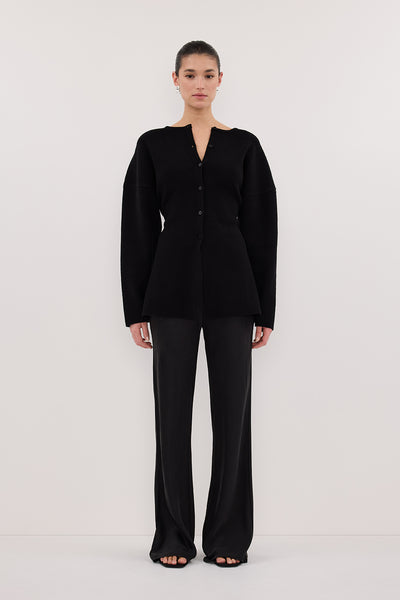 Aude wearing MARTHA BLACK CINCHED KNIT CARDIGAN