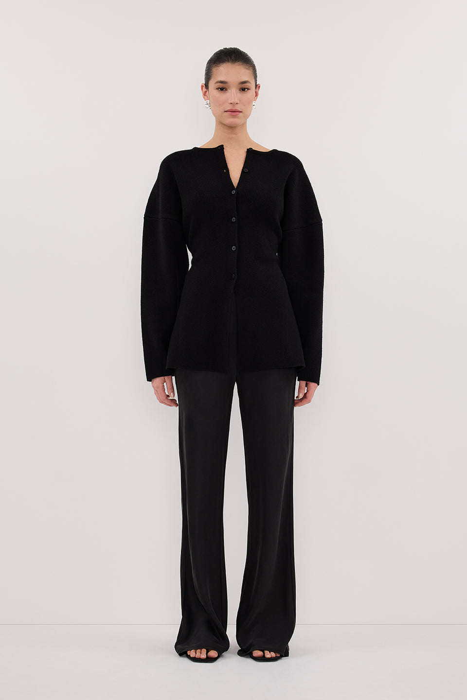 MARTHA BLACK CINCHED KNIT CARDIGAN