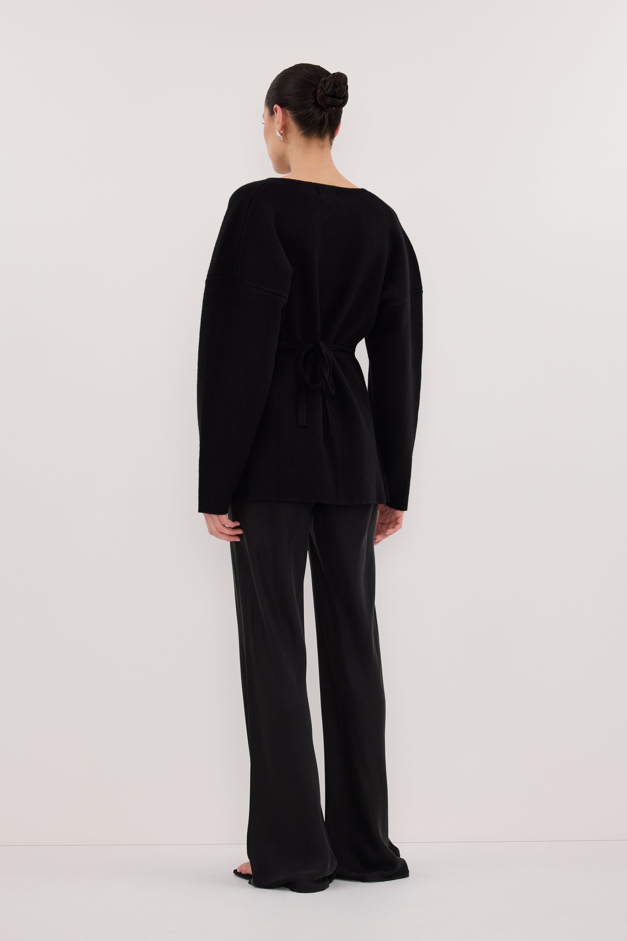Martha Cinched Knit Cardigan in Black By DISSH Martha Cinched Knit Cardigan in Black By DISSH