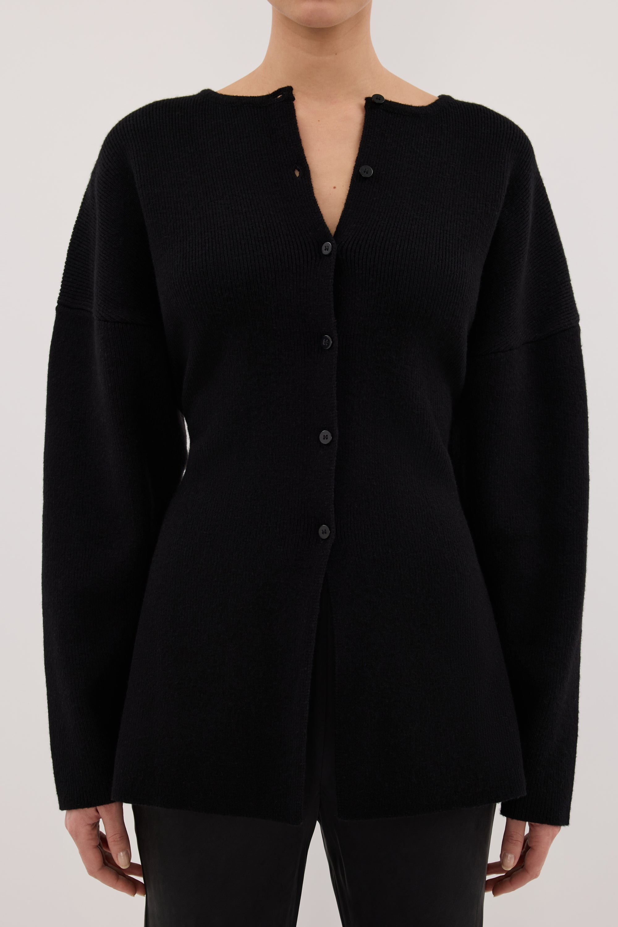 トップス Oblada MARTHA CARDIGAN MARTHA BLACK CINCHED CARDIGAN – DISSH