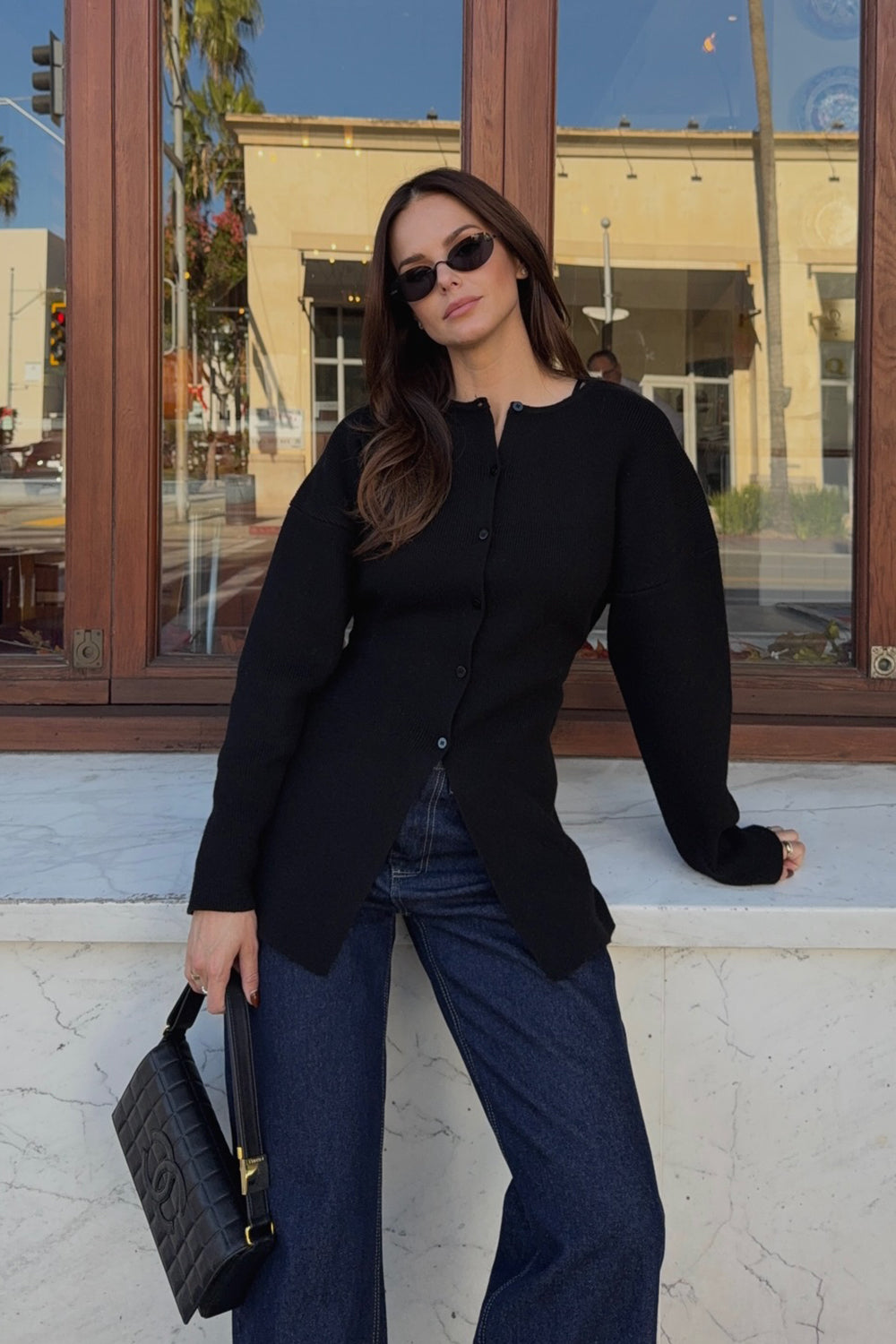 MARTHA BLACK CINCHED CARDIGAN – DISSH