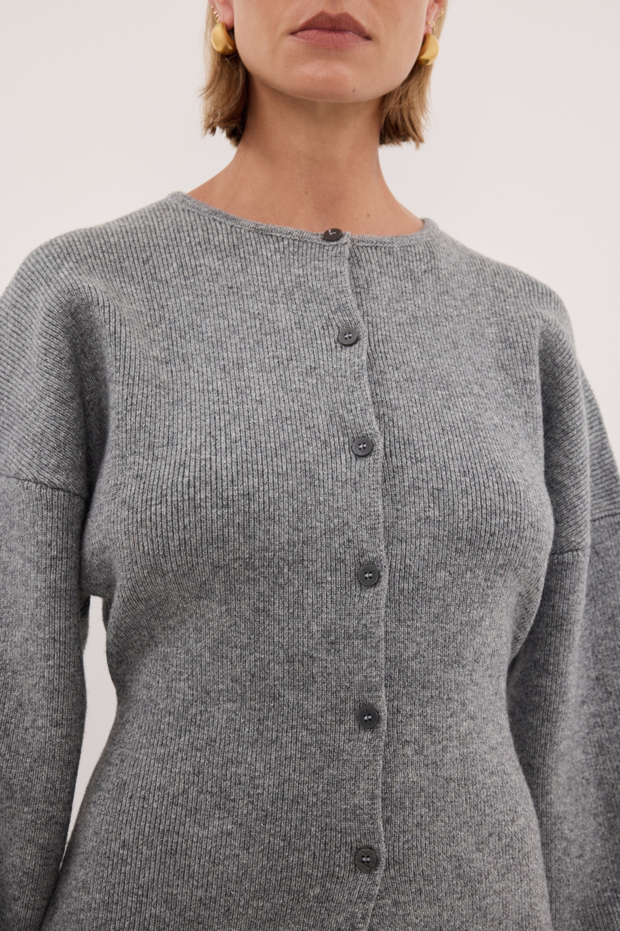 MARTHA GREY MARLE CINCHED CARDIGAN – DISSH