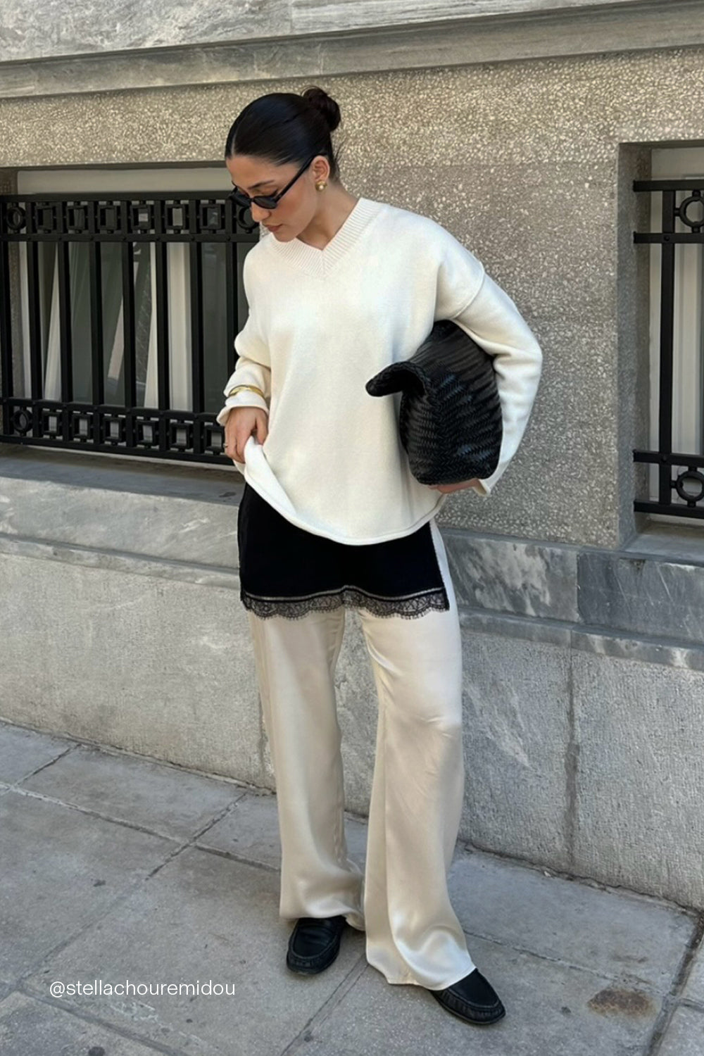 FLINT CREAM V NECK KNIT JUMPER – DISSH