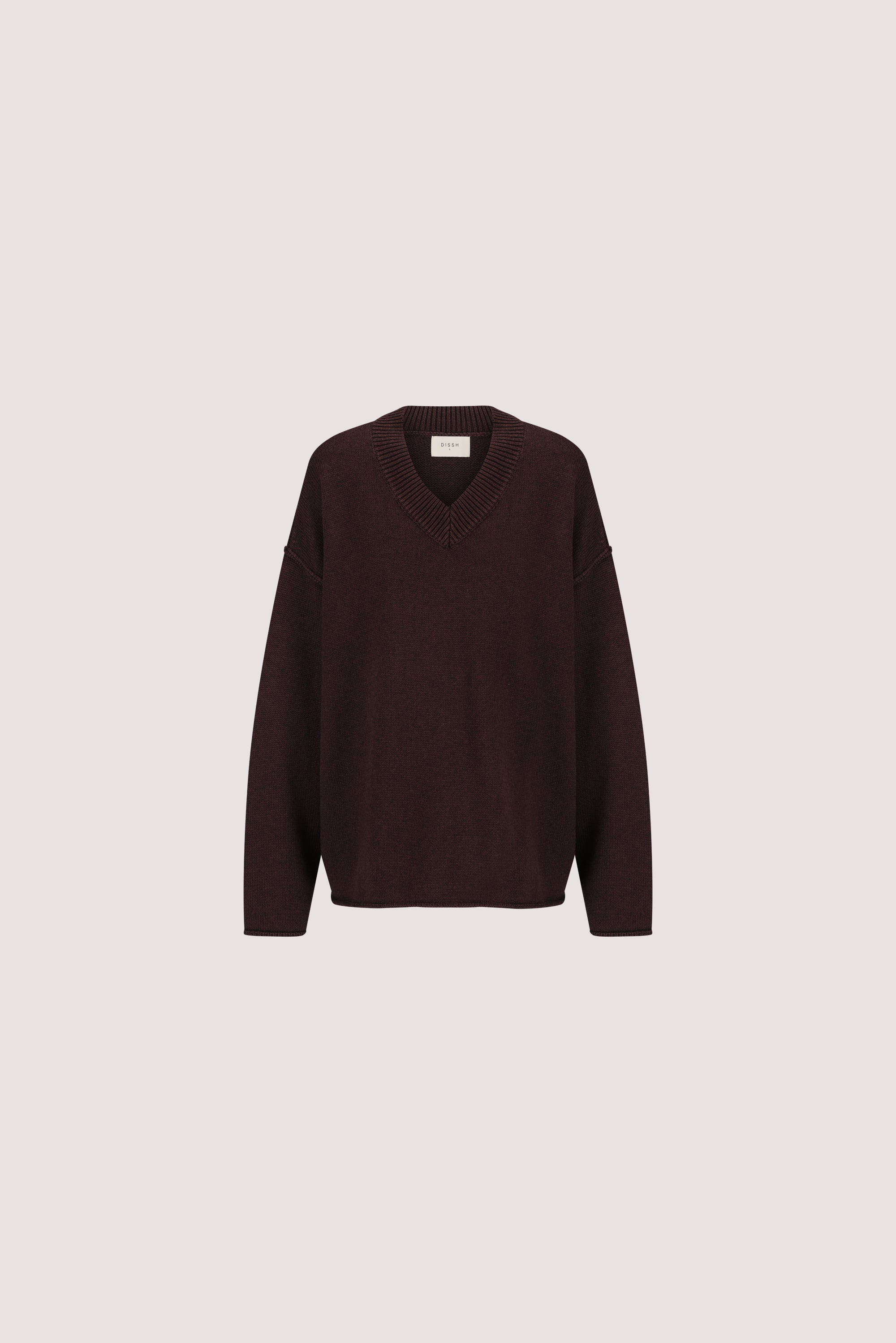 FLINT PLUM V NECK KNIT JUMPER
