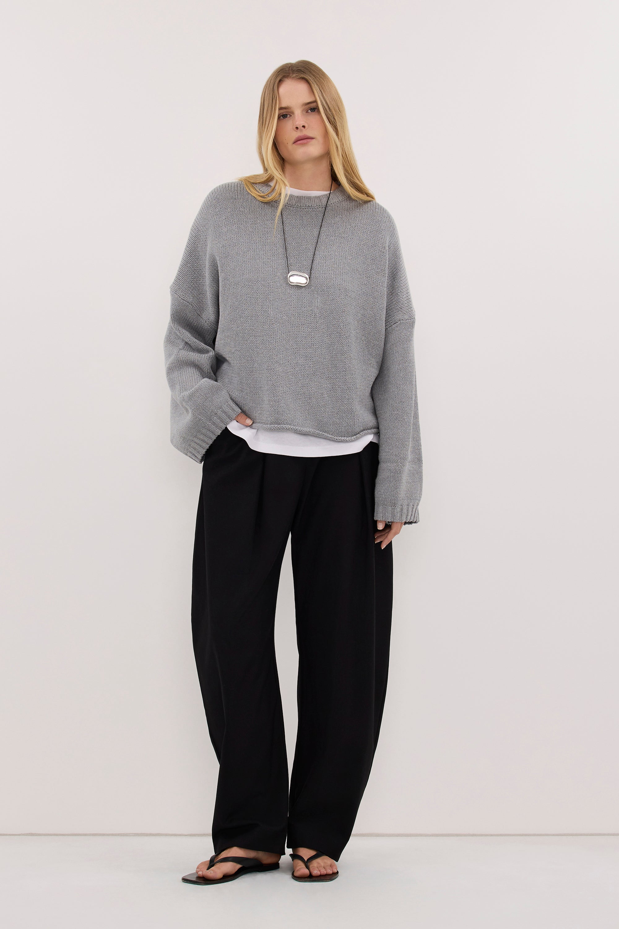 BAY GREY MARLE KNIT JUMPER