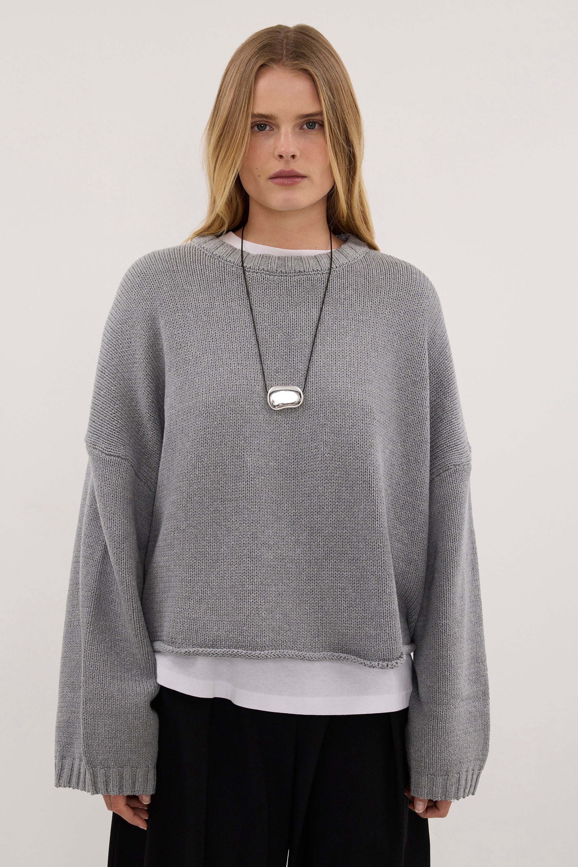BAY GREY MARLE KNIT JUMPER