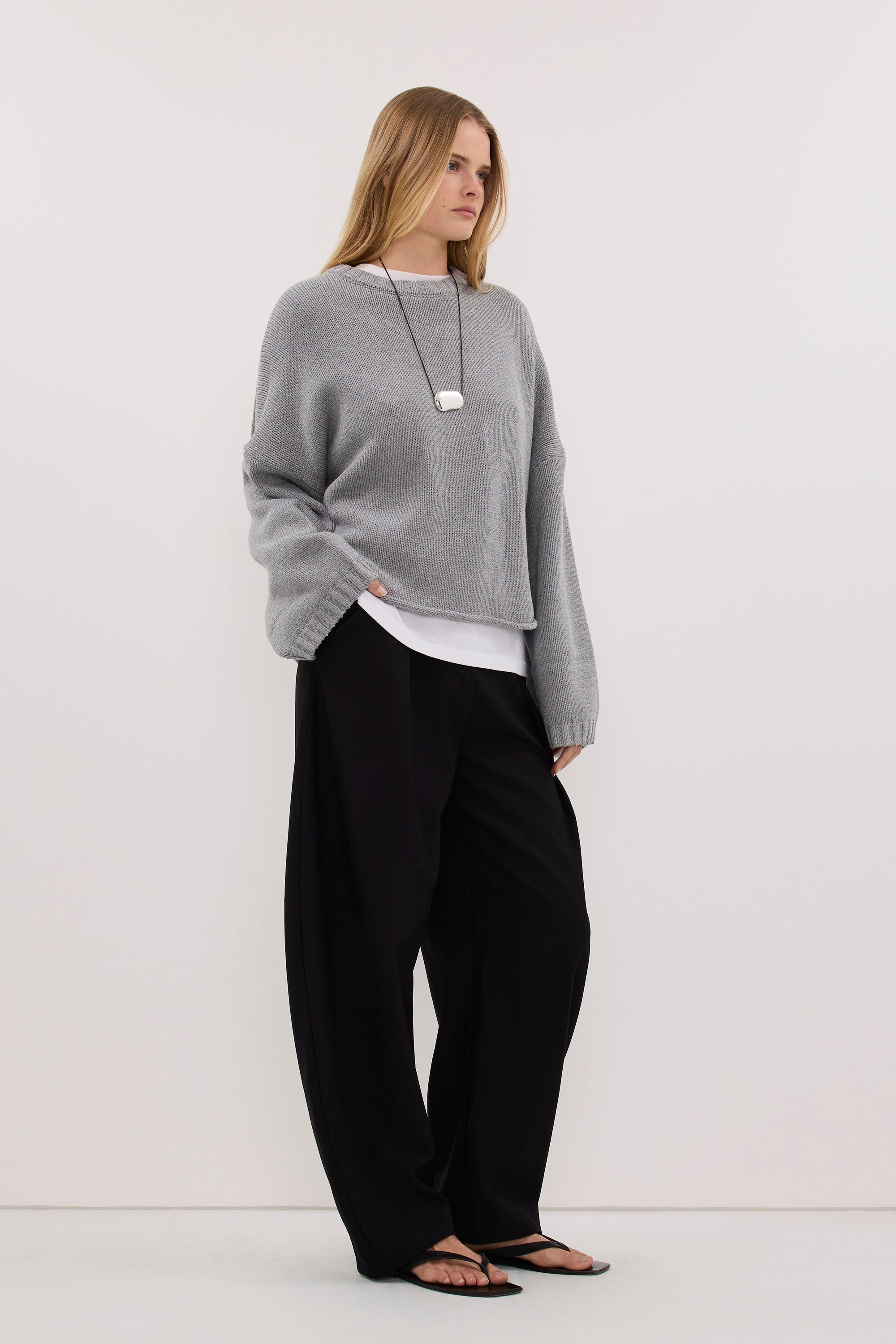 BAY GREY MARLE KNIT JUMPER