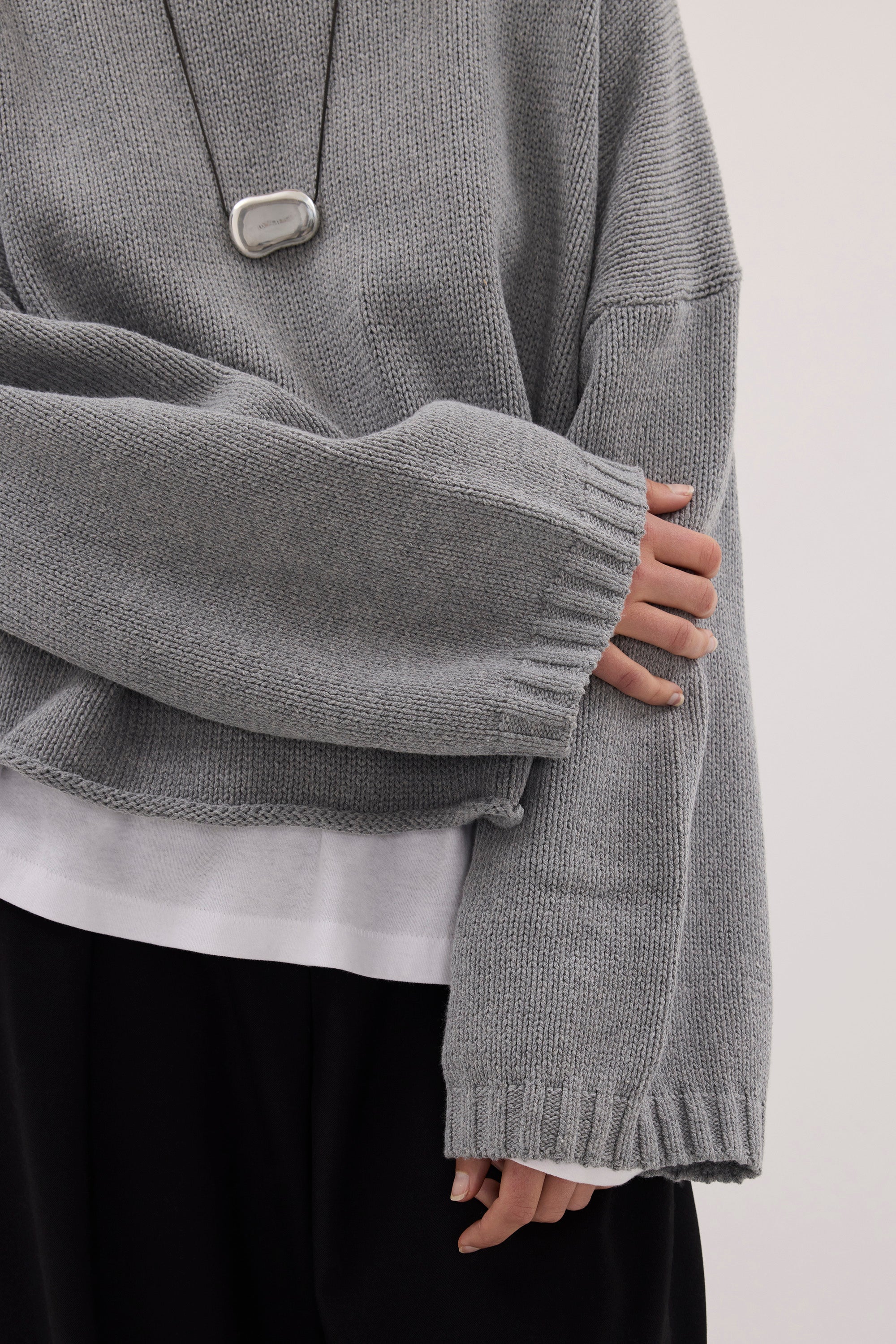 BAY GREY MARLE KNIT JUMPER