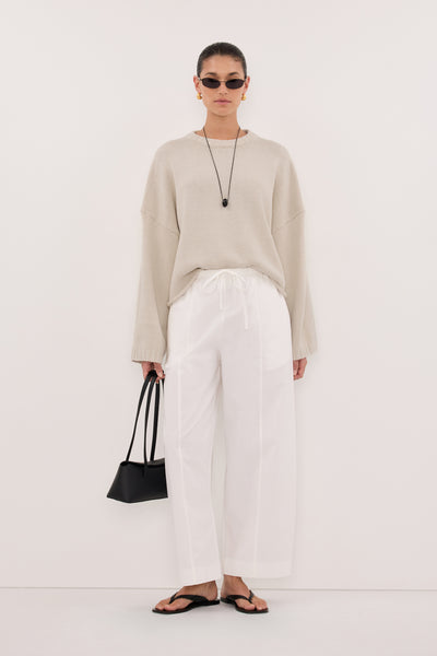 Aude wearing BAY PLASTER KNIT JUMPER