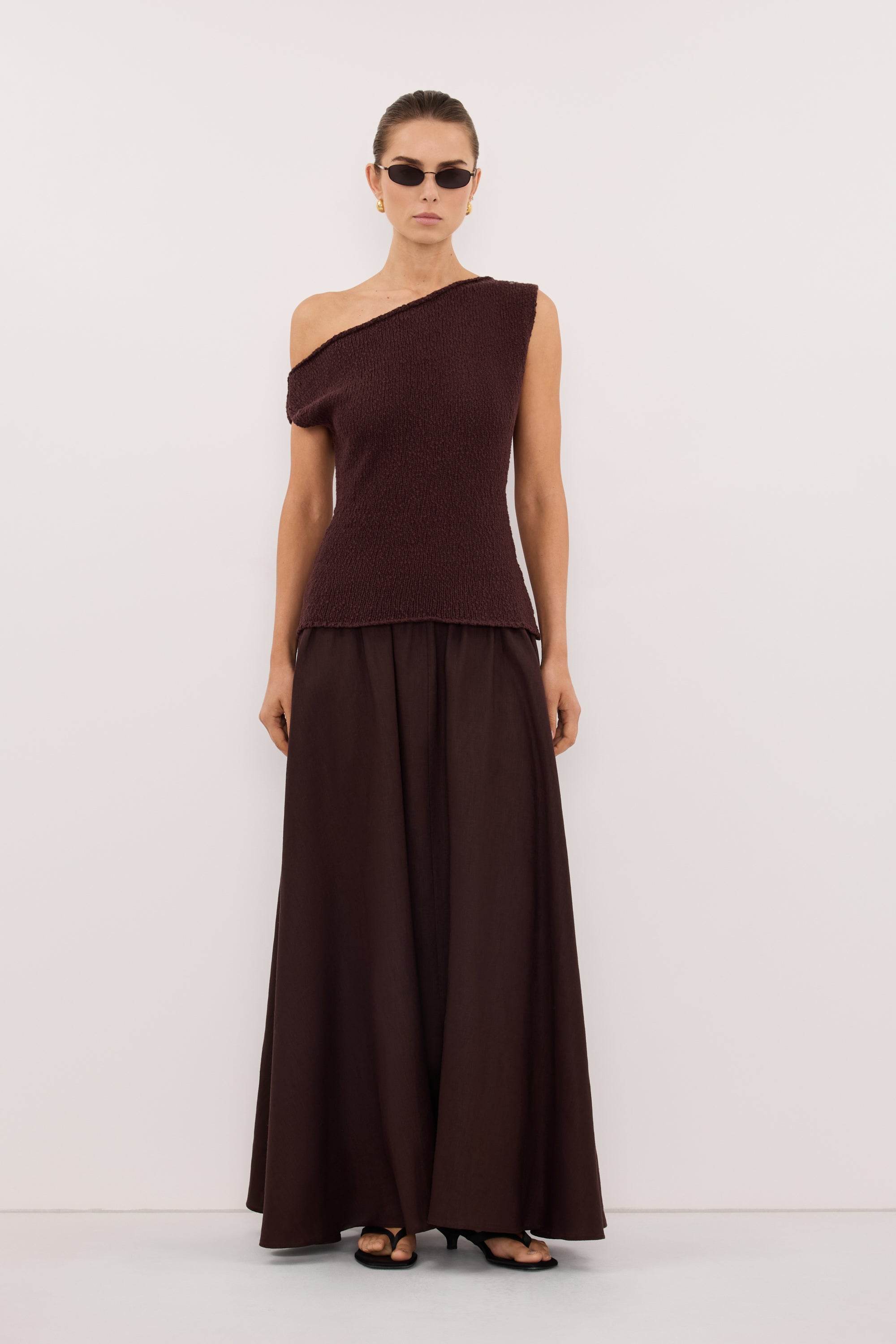 d.i.a.トップス DINA CHOC COTTON ASYM KNIT TOP – DISSH