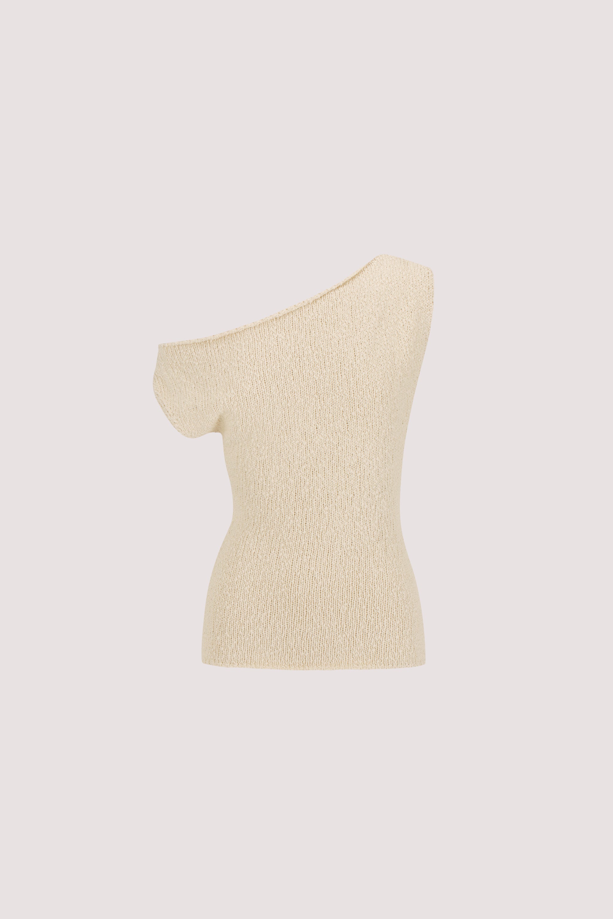 DINA NATURAL COTTON ASYM KNIT TOP