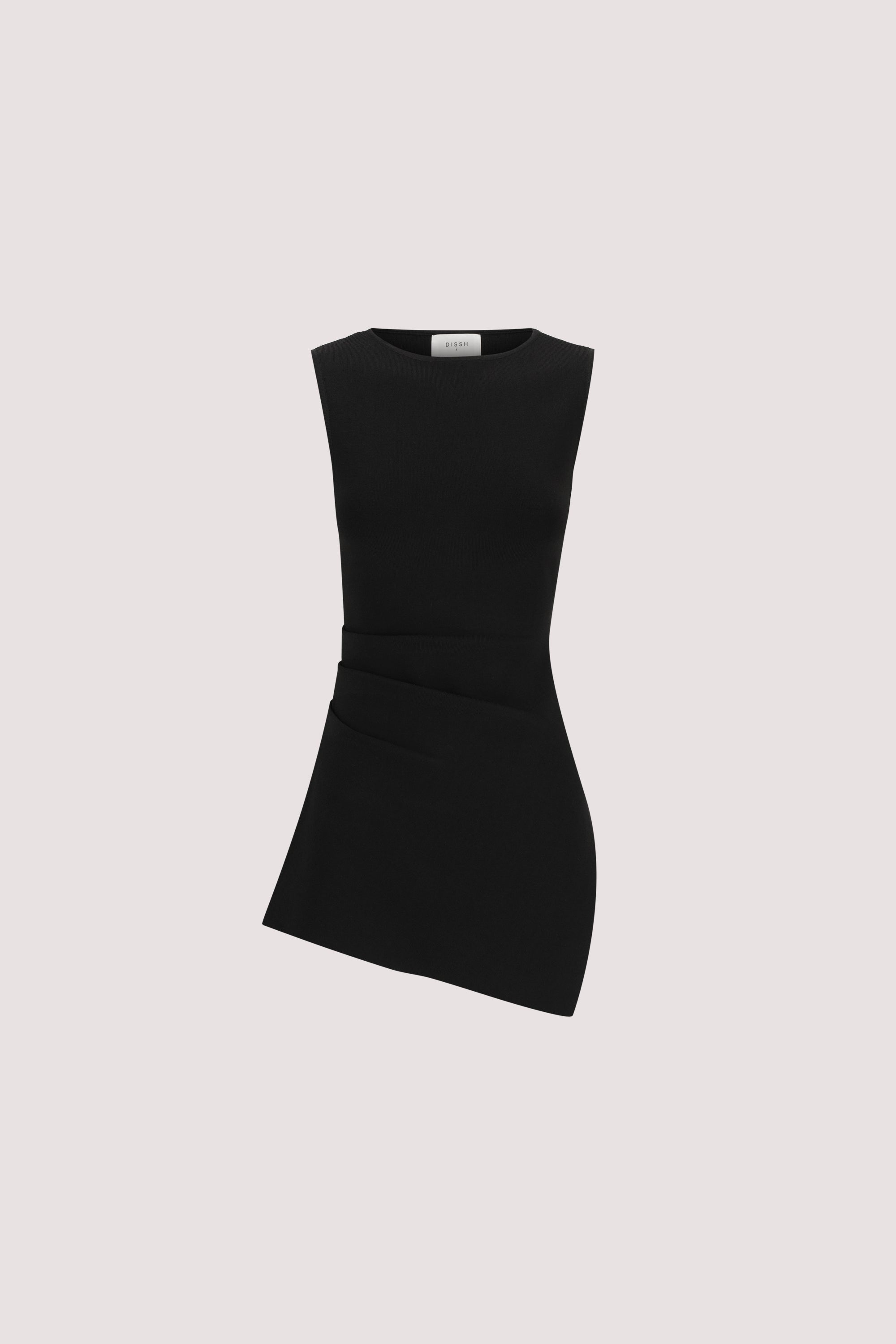 CLEO BLACK SLEEVELESS LONGLINE KNIT TOP 