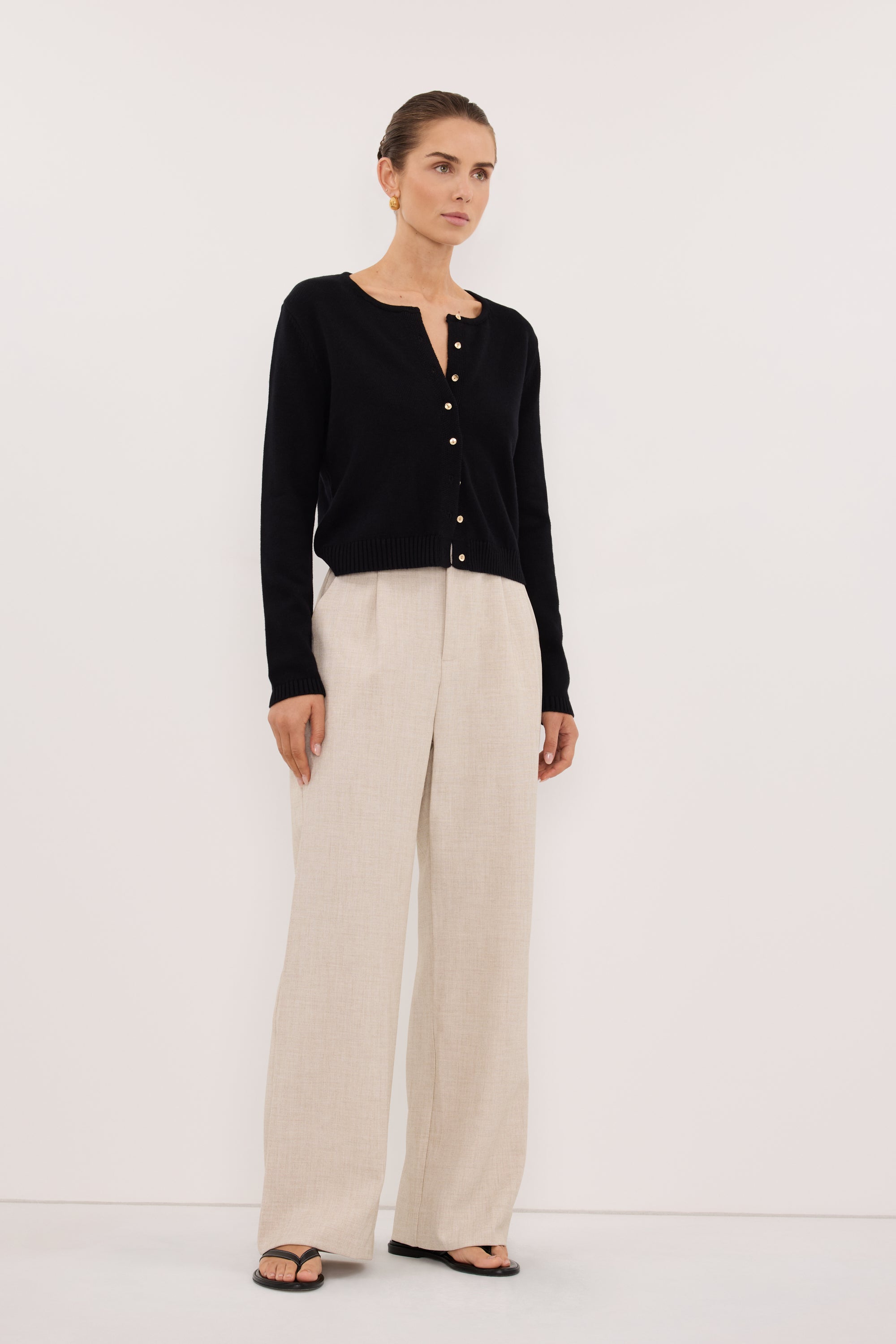 LISE BLACK LIGHT KNIT CARDIGAN