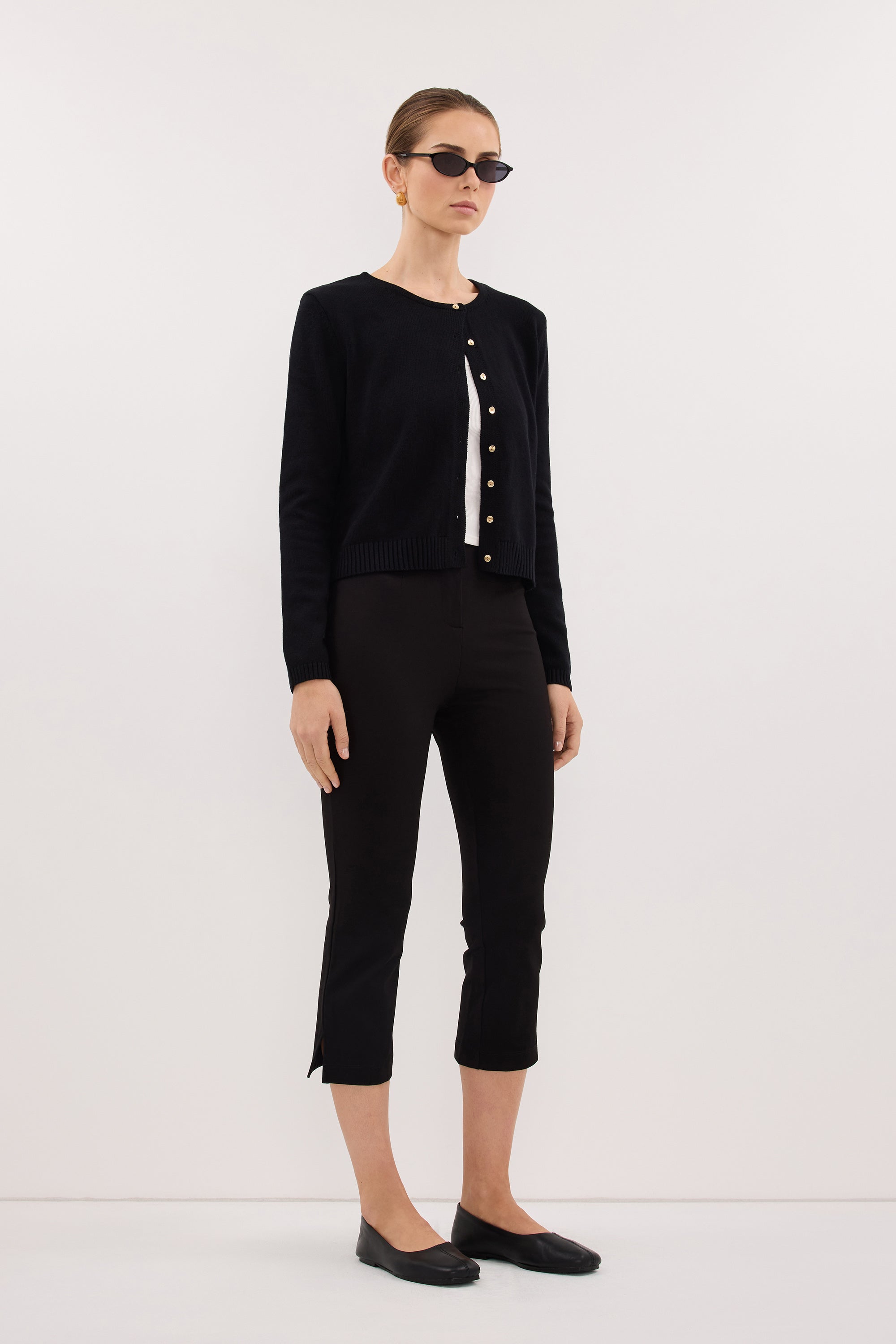 LISE BLACK LIGHT KNIT CARDIGAN