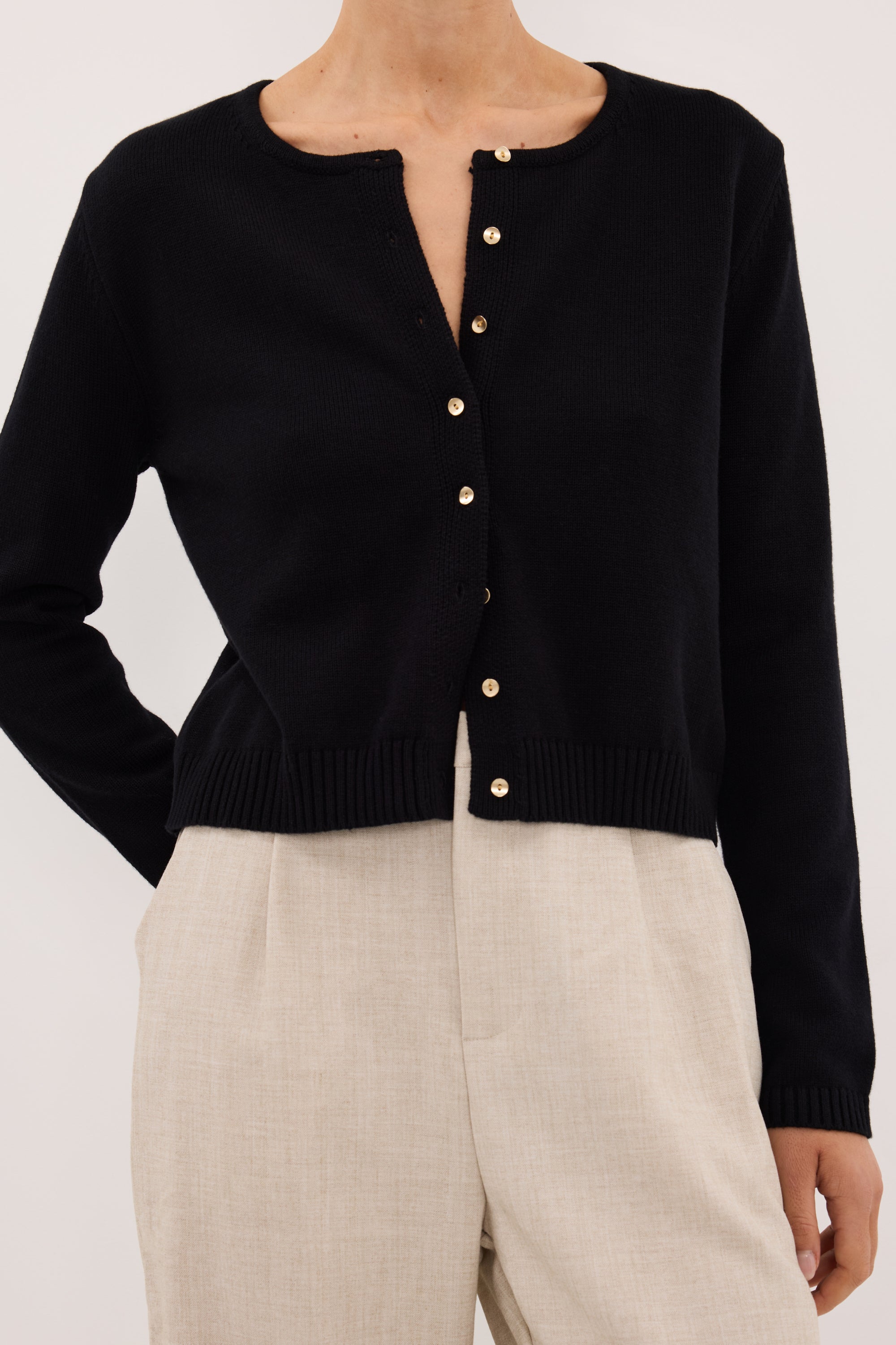 LISE BLACK LIGHT KNIT CARDIGAN