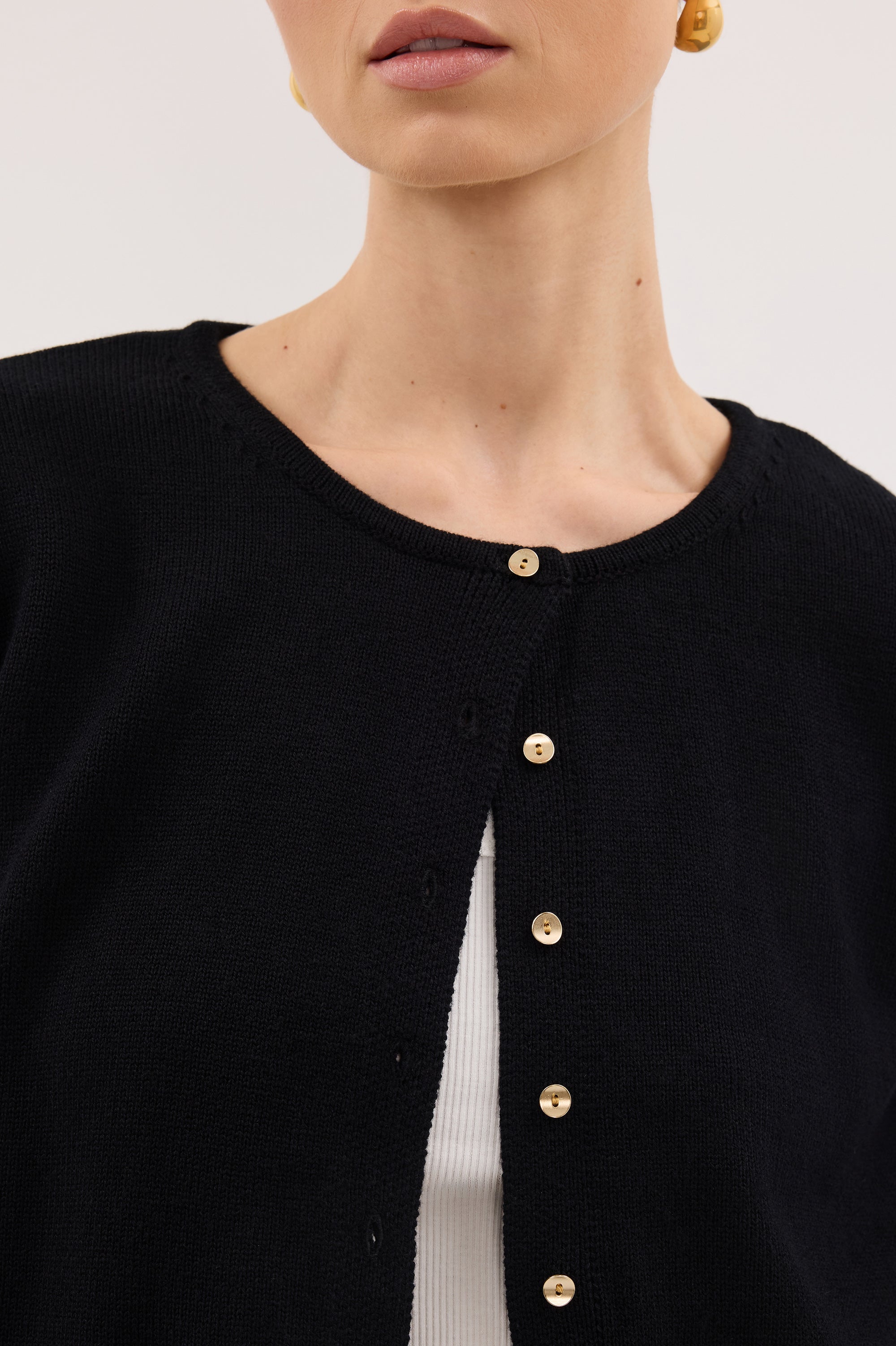LISE BLACK LIGHT KNIT CARDIGAN