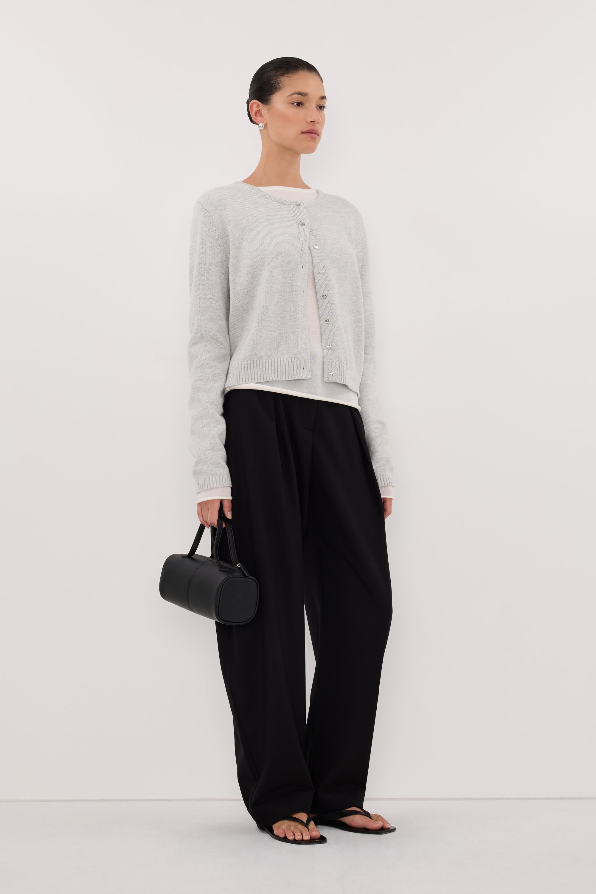 LISE SILVER LIGHT KNIT CARDIGAN