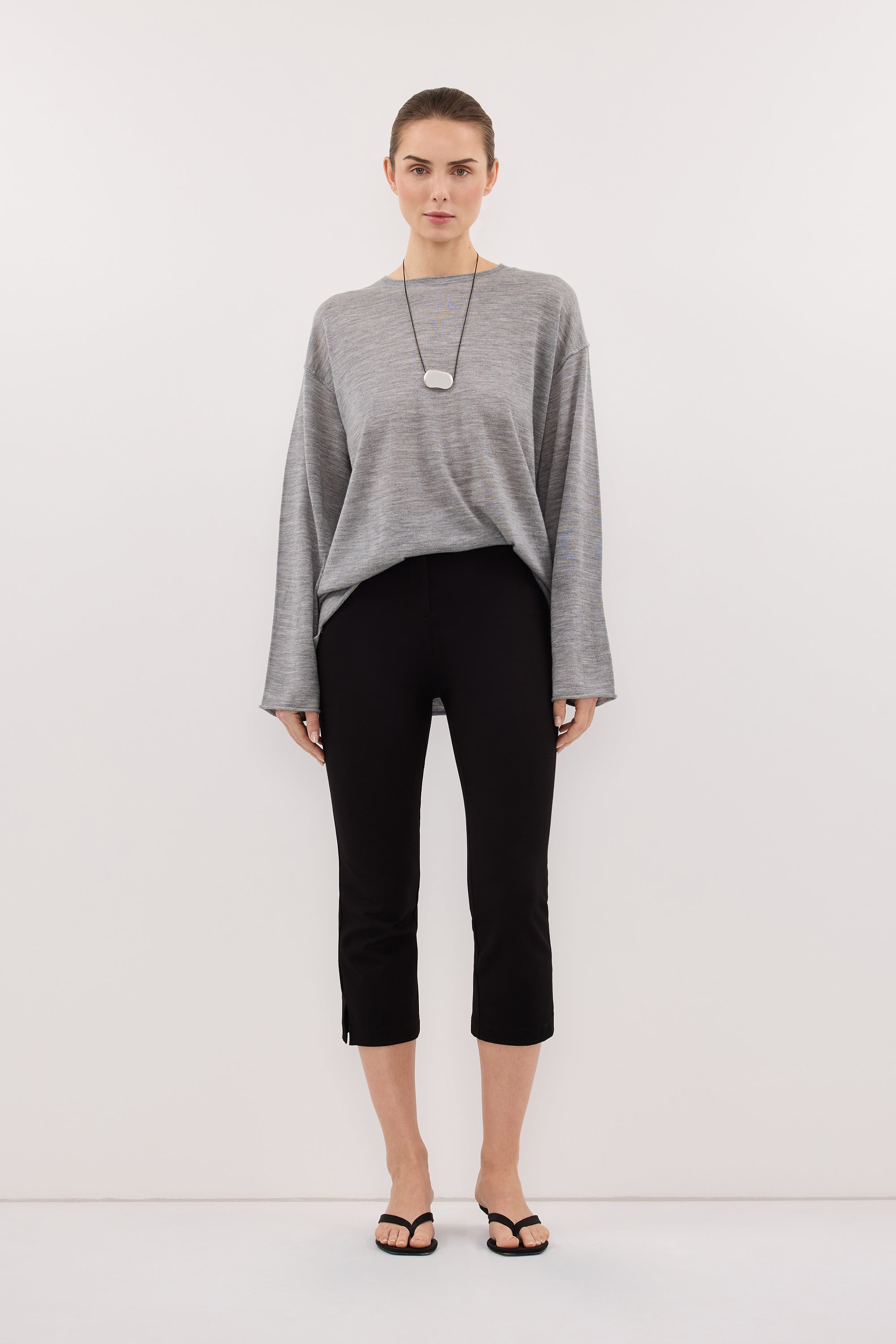 DUKE GREY MARLE MERINO JUMPER
