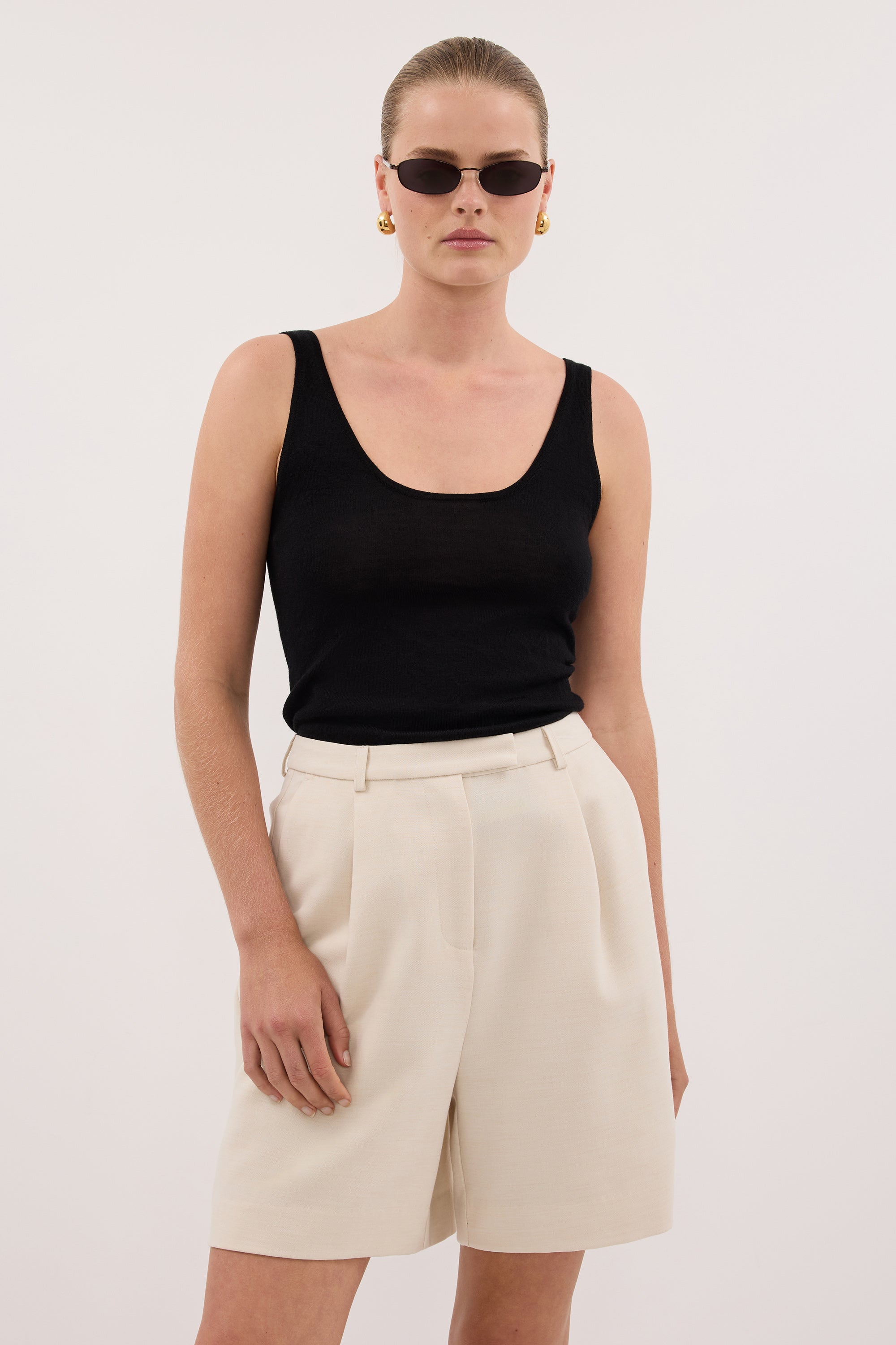 DUKE BLACK MERINO KNIT TANK