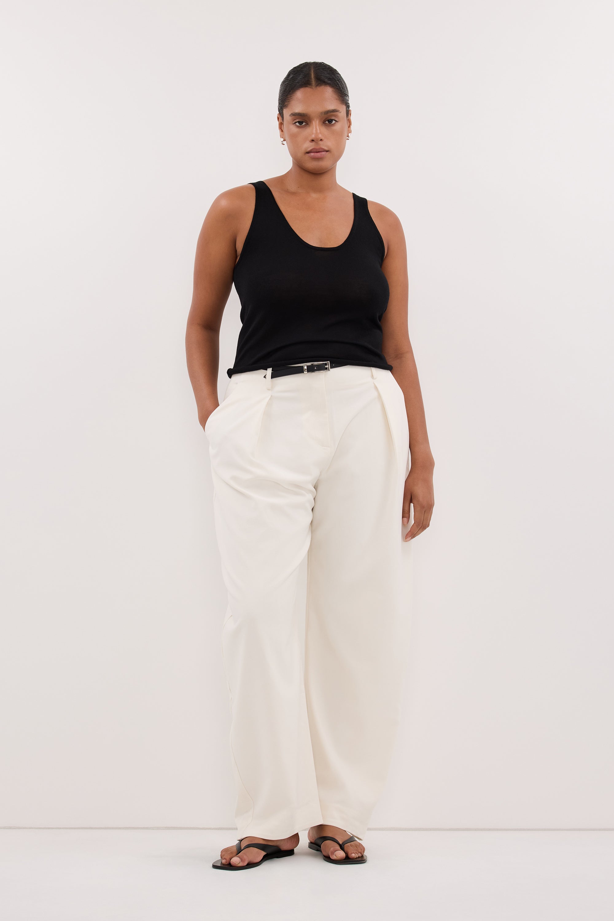 DUKE BLACK MERINO KNIT TANK