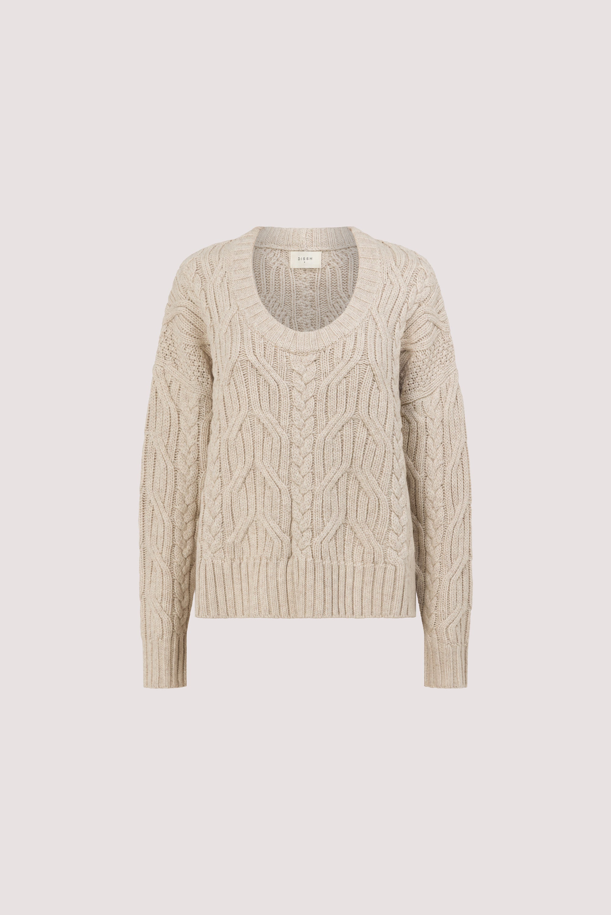 ROSE CHALK CABLE KNIT SWEATER – DISSH