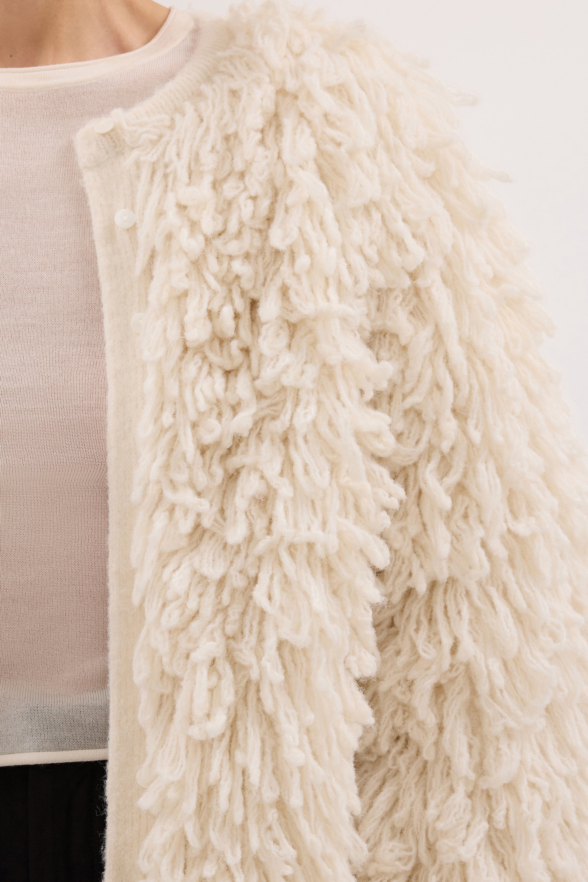 LANA CREAM LONGLINE KNIT CARDIGAN