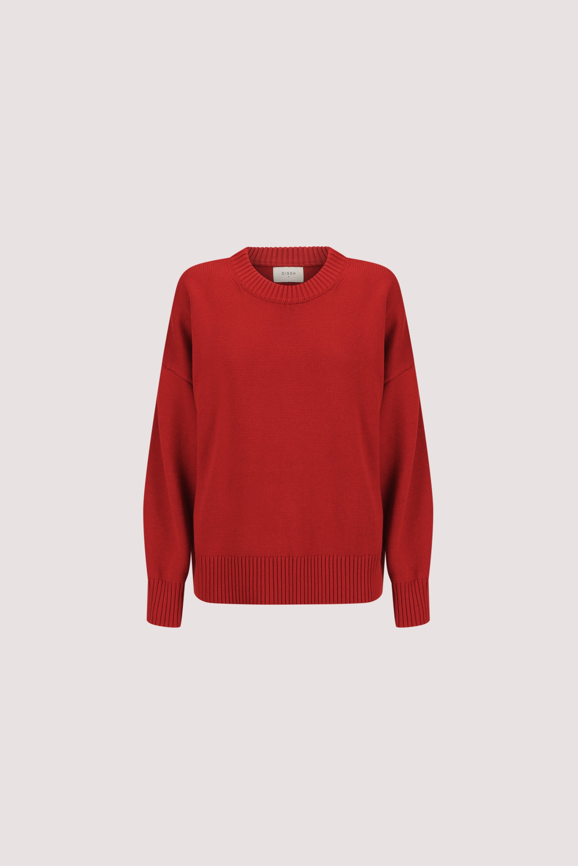 MILA BURNT RED CREW NECK JUMPER – DISSH