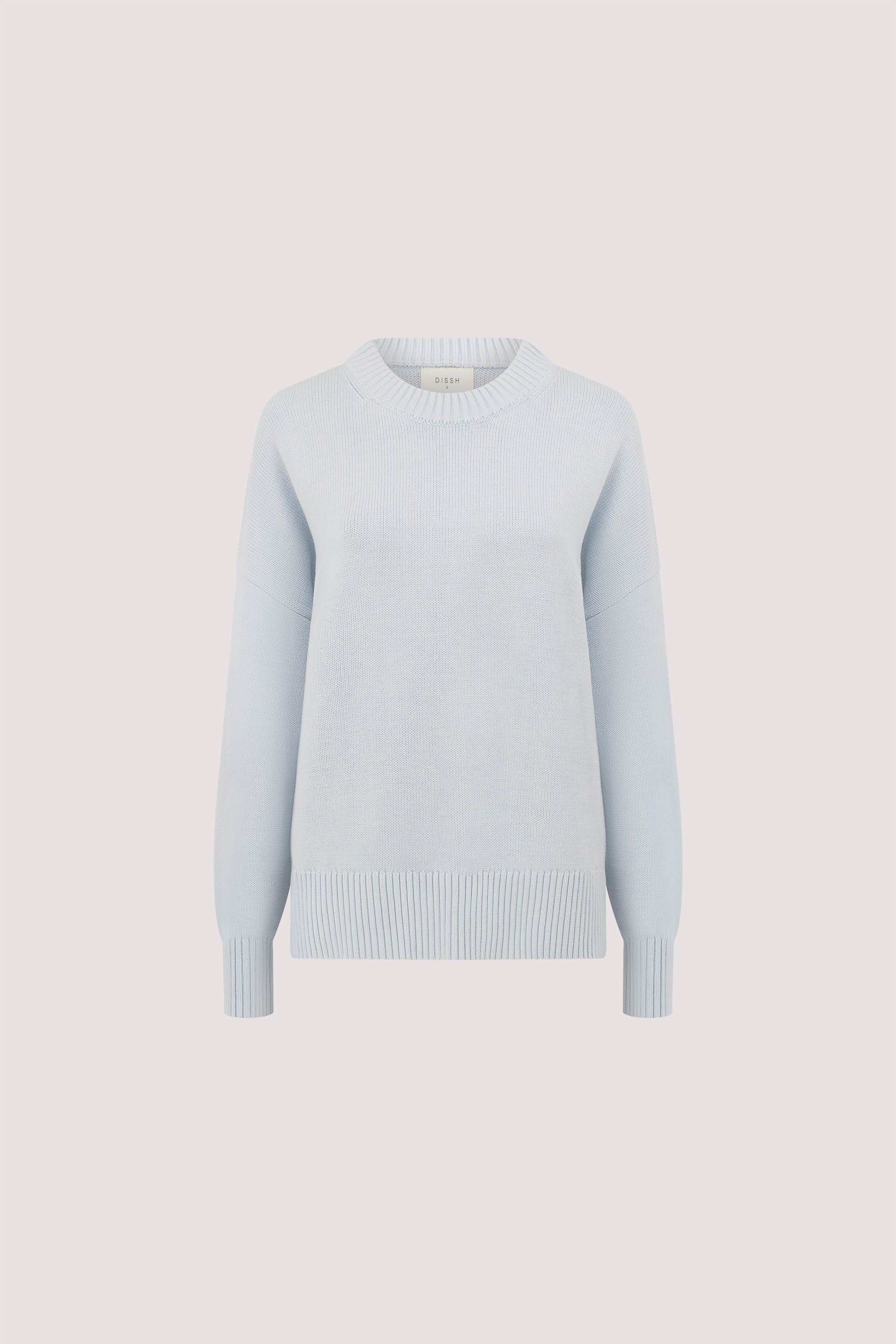 MILA DUSTY BLUE CREW NECK KNIT JUMPER