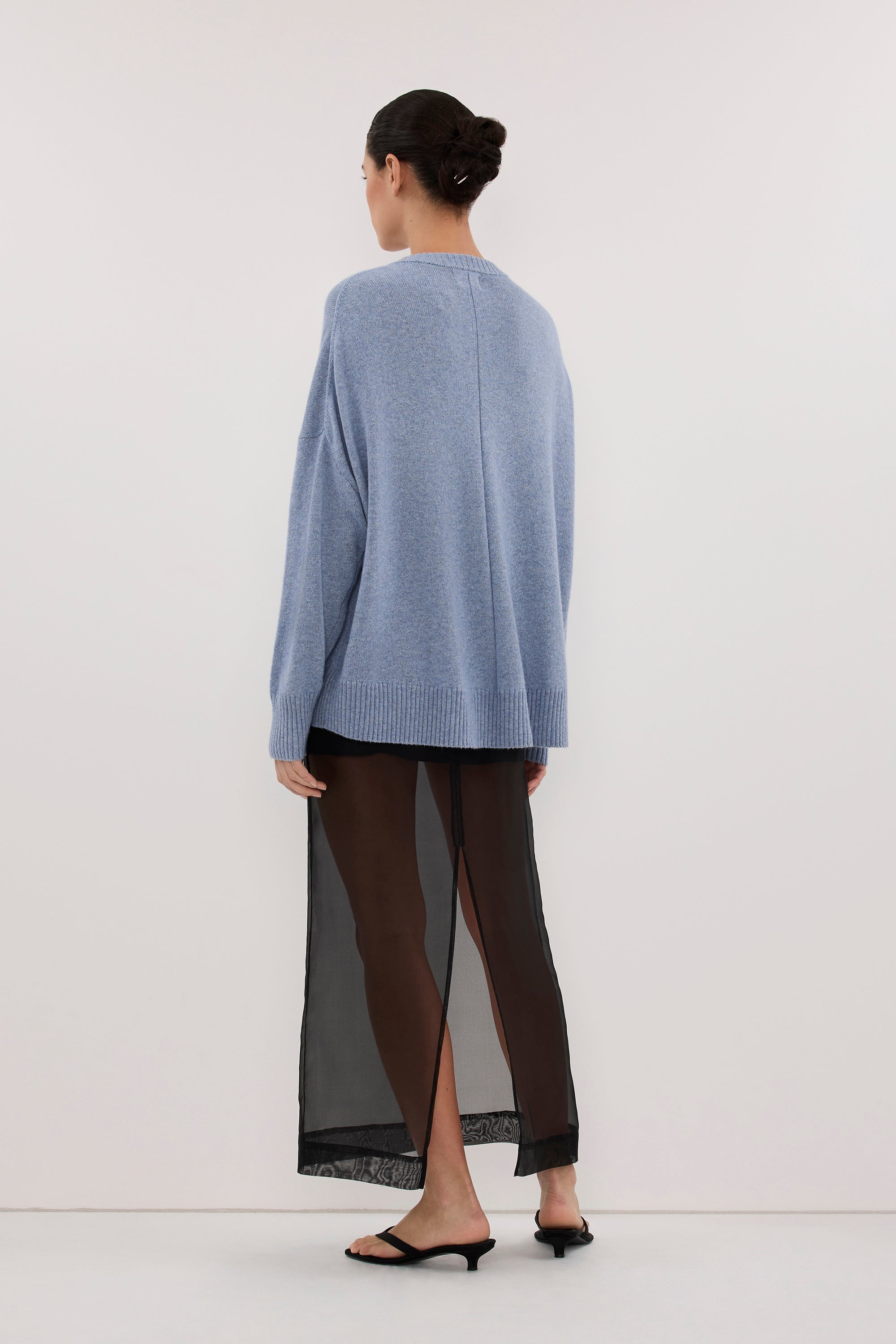 BELLA SKY BLUE CREW NECK KNIT JUMPER