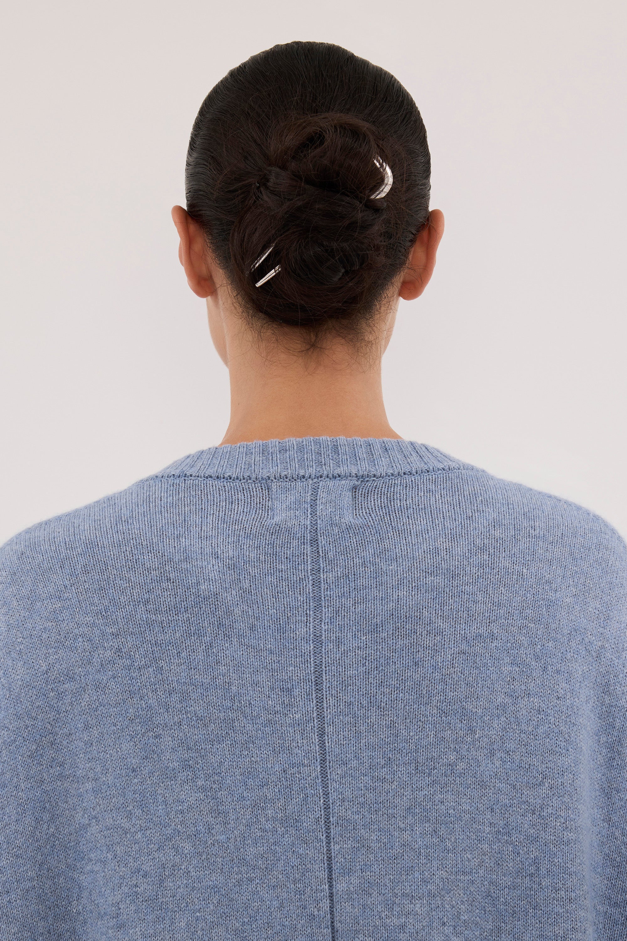 BELLA SKY BLUE CREW NECK KNIT JUMPER