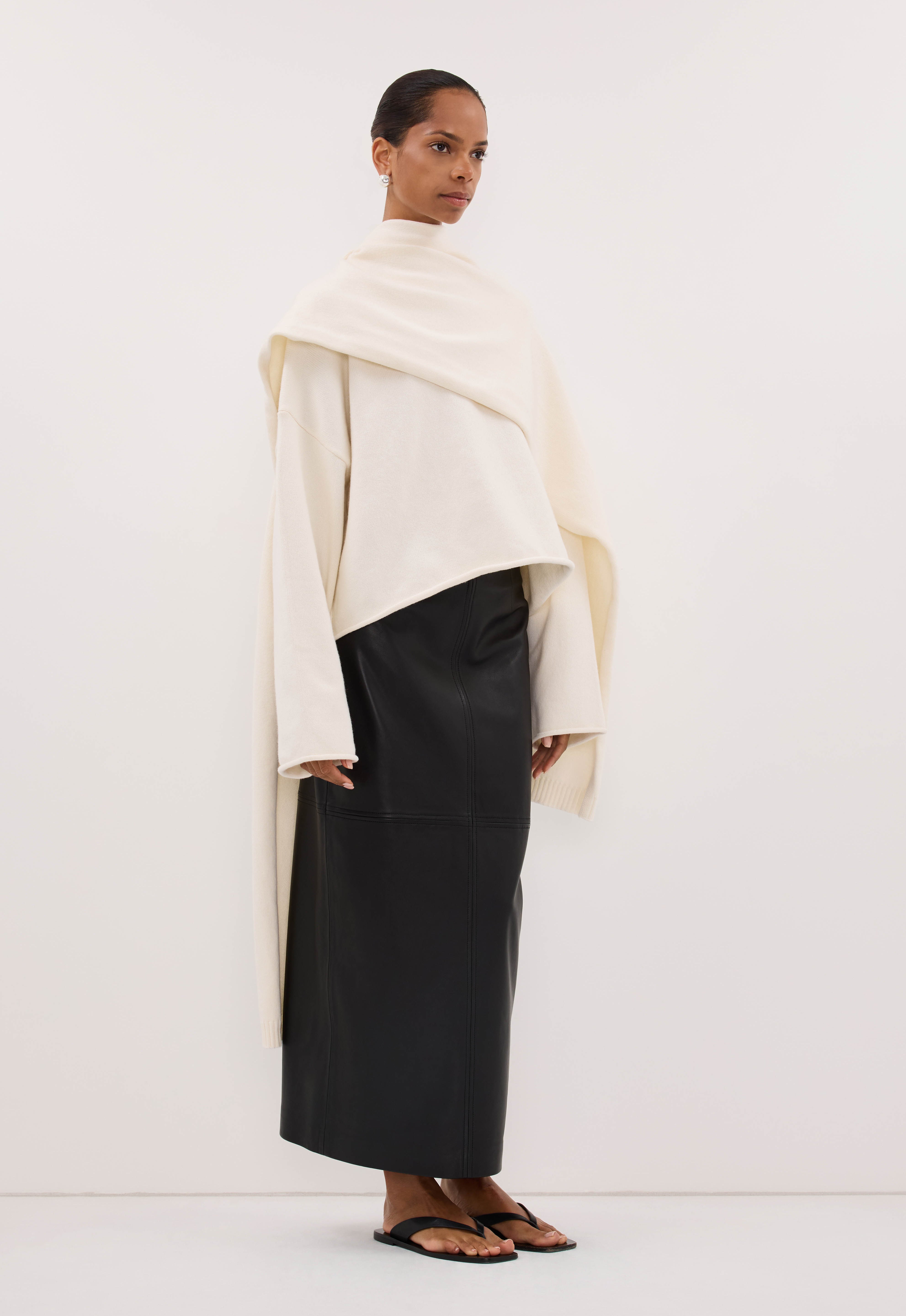 ANDIE IVORY SCARF KNIT JUMPER