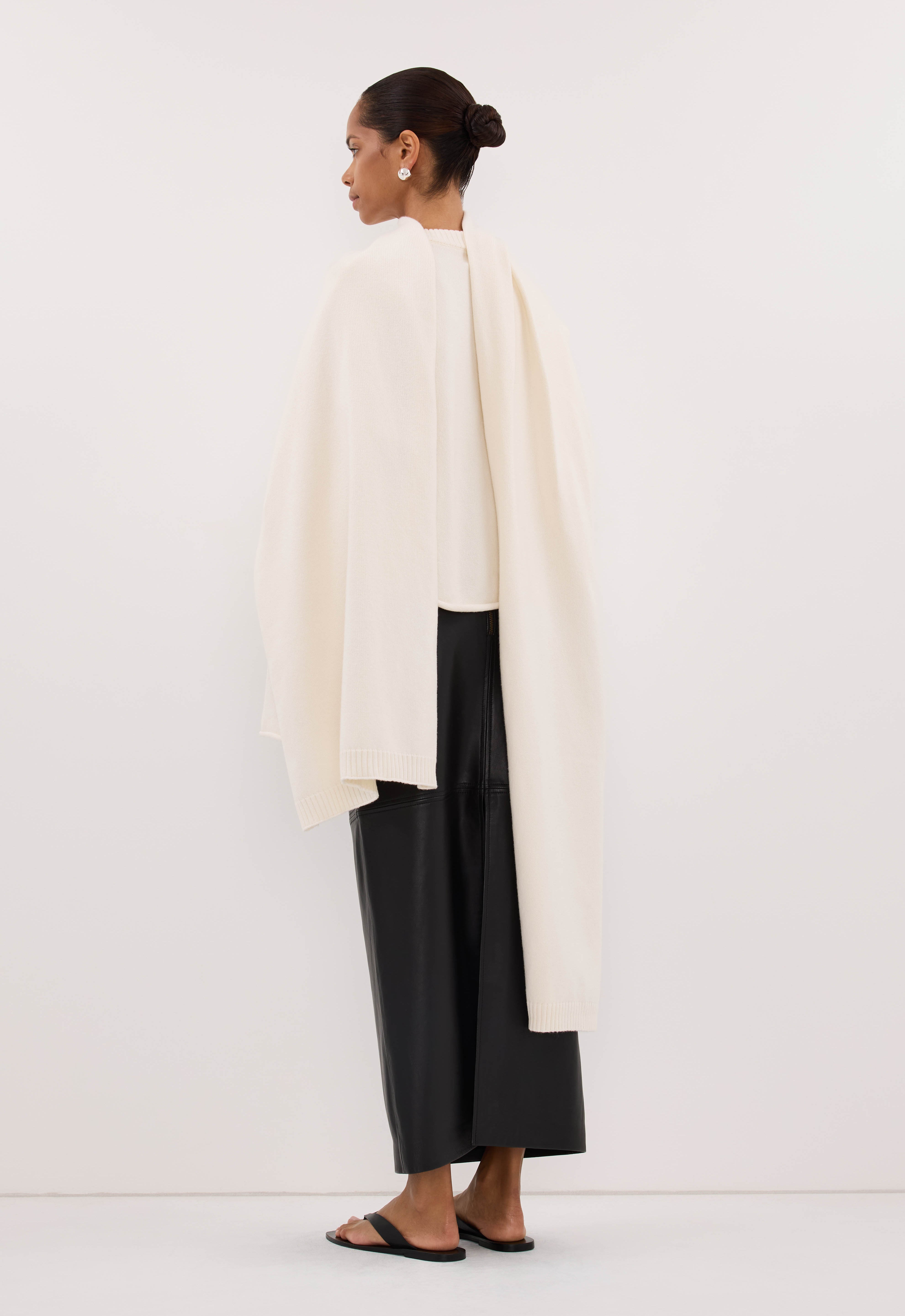 ANDIE IVORY SCARF KNIT JUMPER