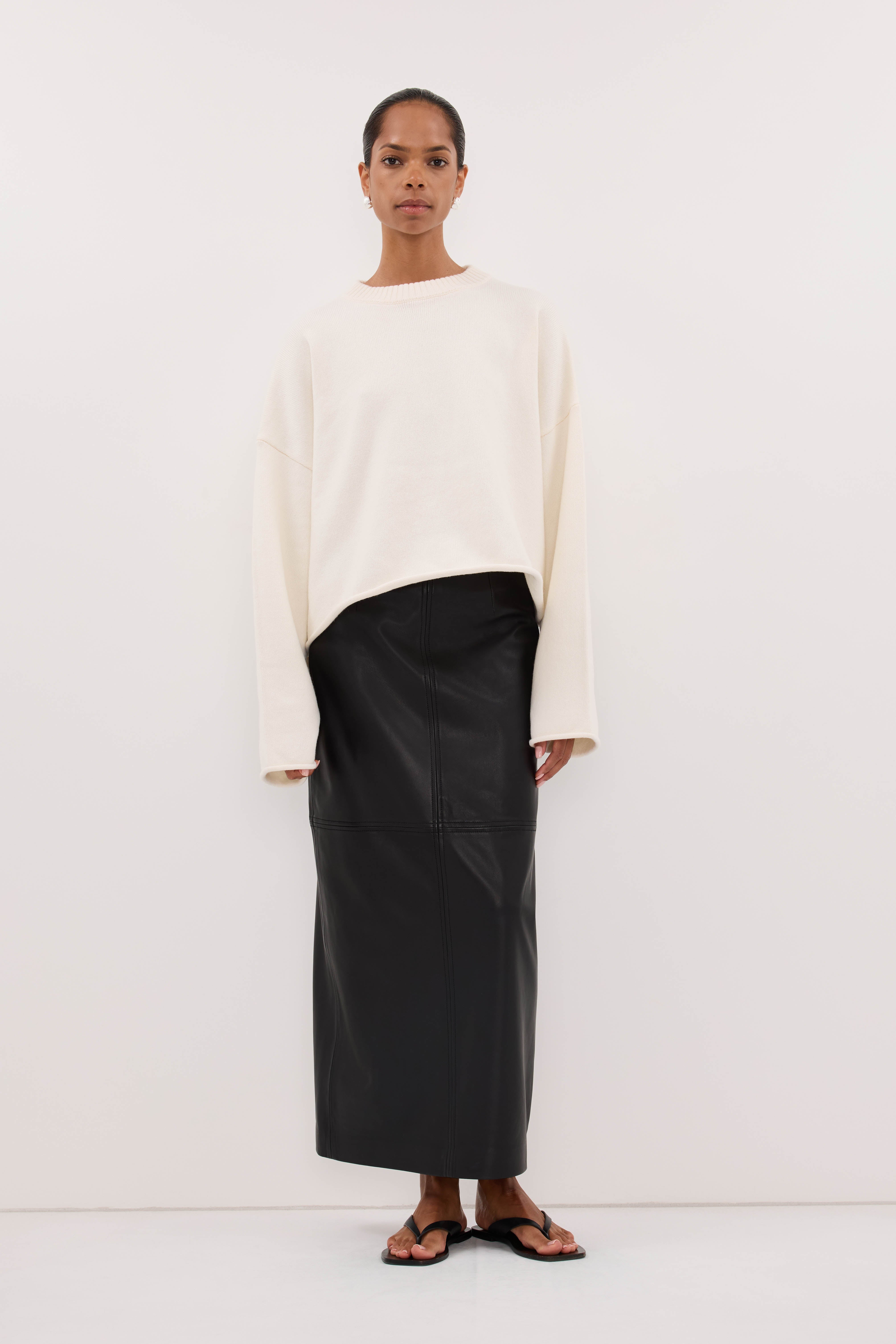 ANDIE IVORY SCARF KNIT JUMPER – DISSH