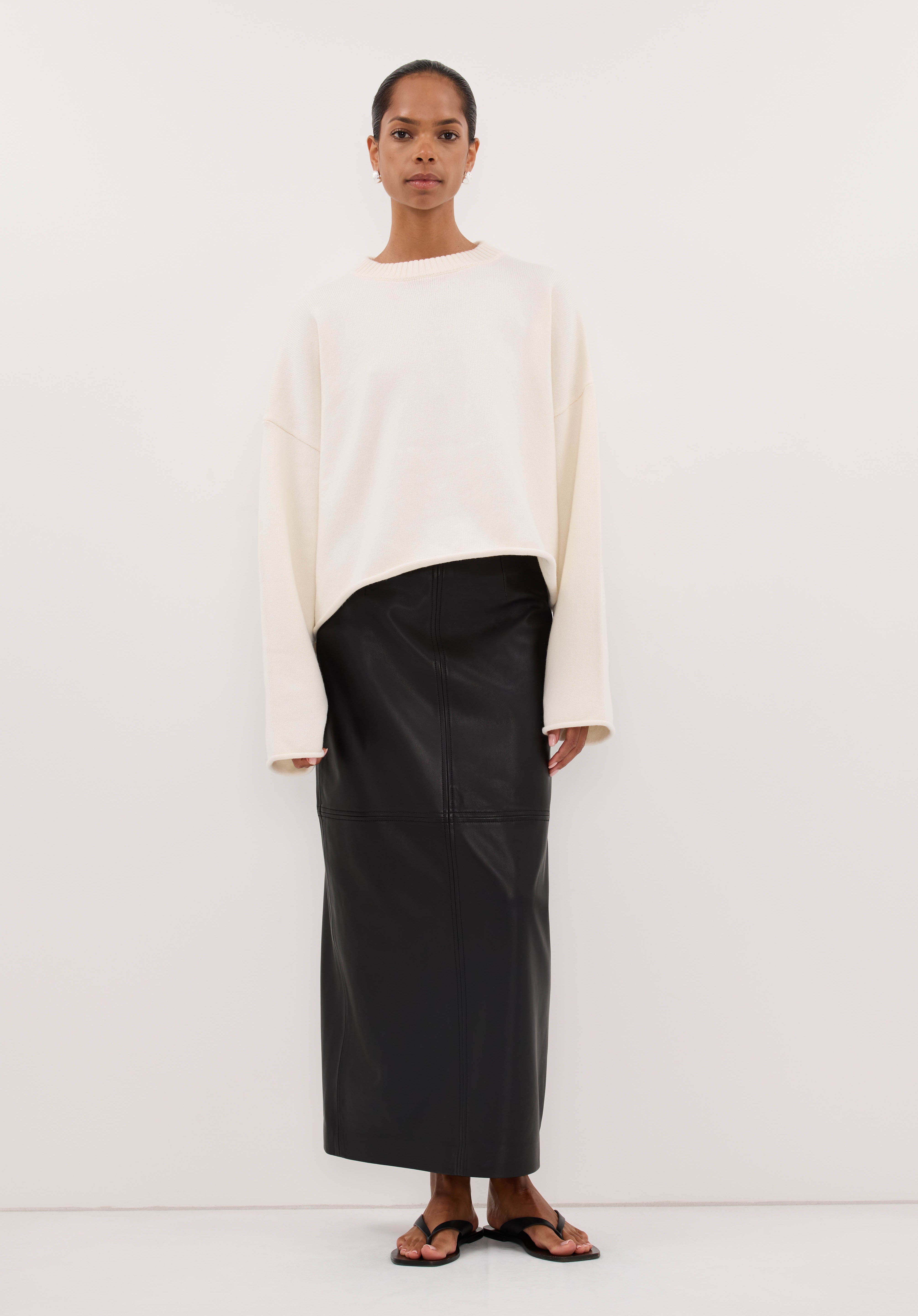 ANDIE IVORY SCARF KNIT JUMPER