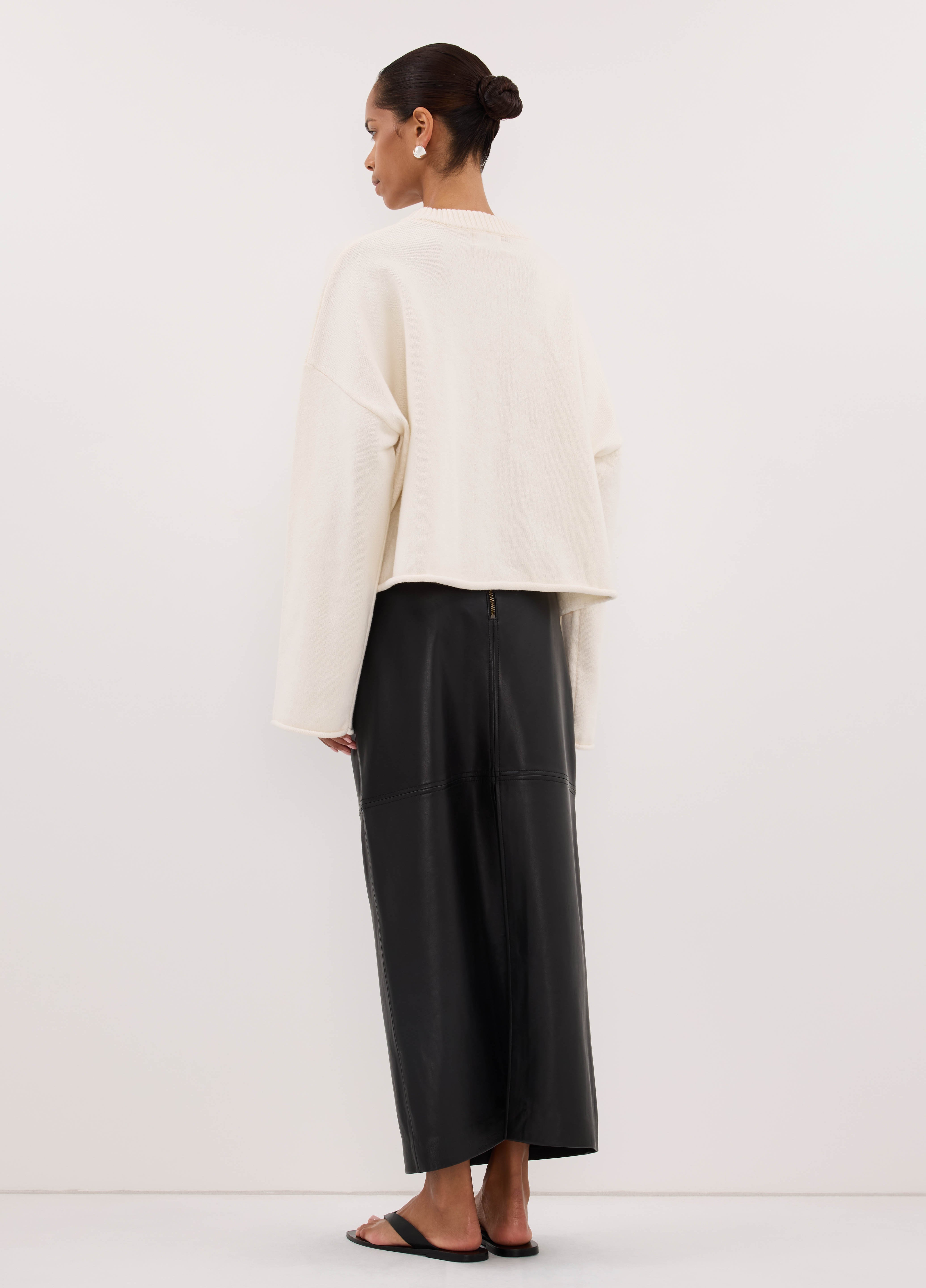 ANDIE IVORY SCARF KNIT JUMPER