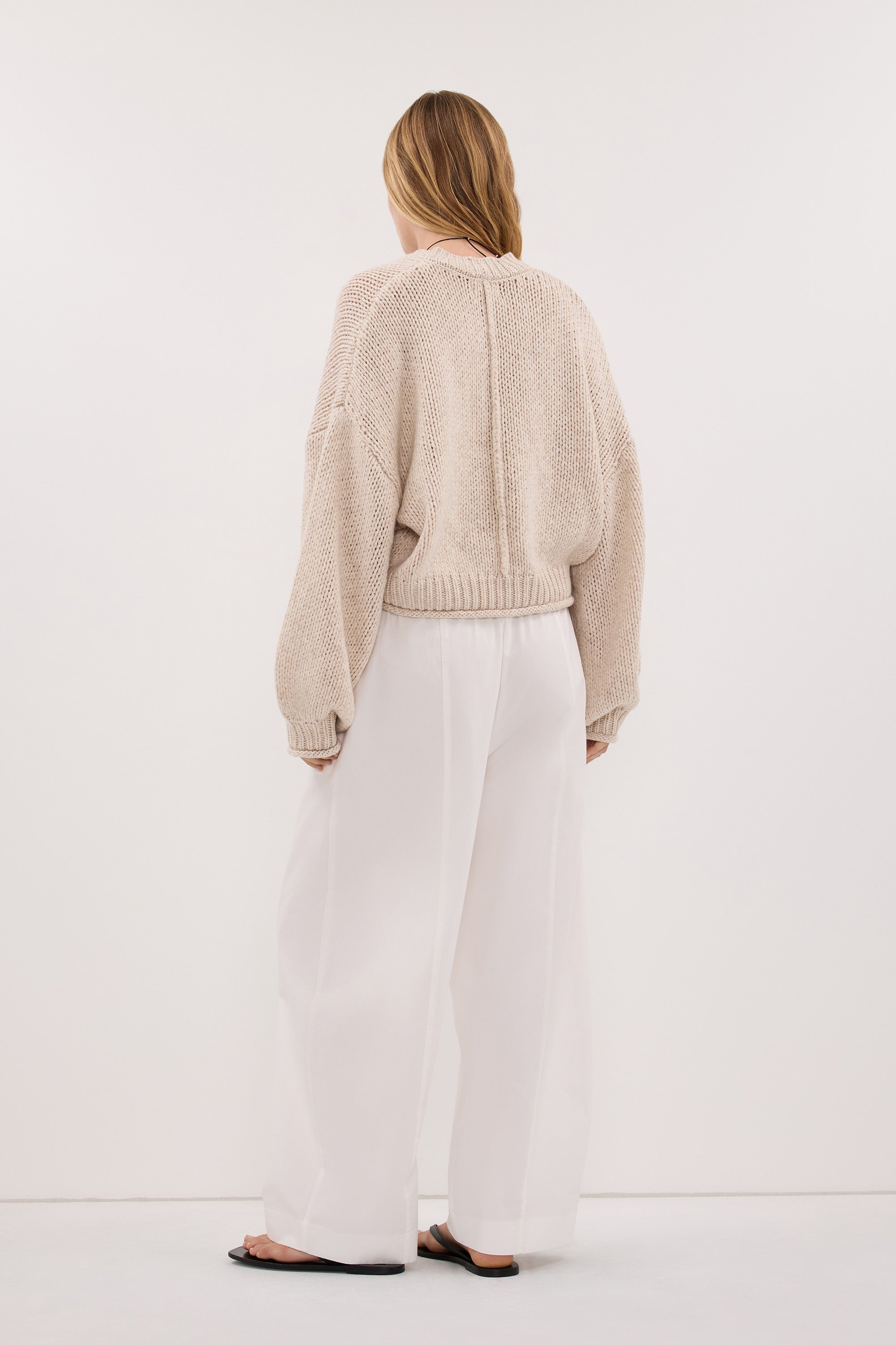 ROSA CHALK CROPPED KNIT JUMPER