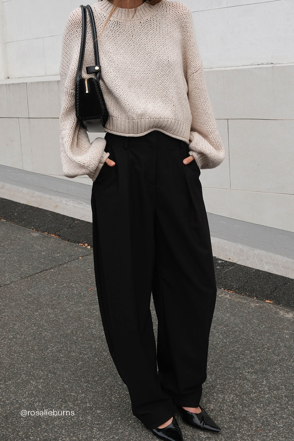 ROSA CHALK CROPPED KNIT JUMPER – DISSH