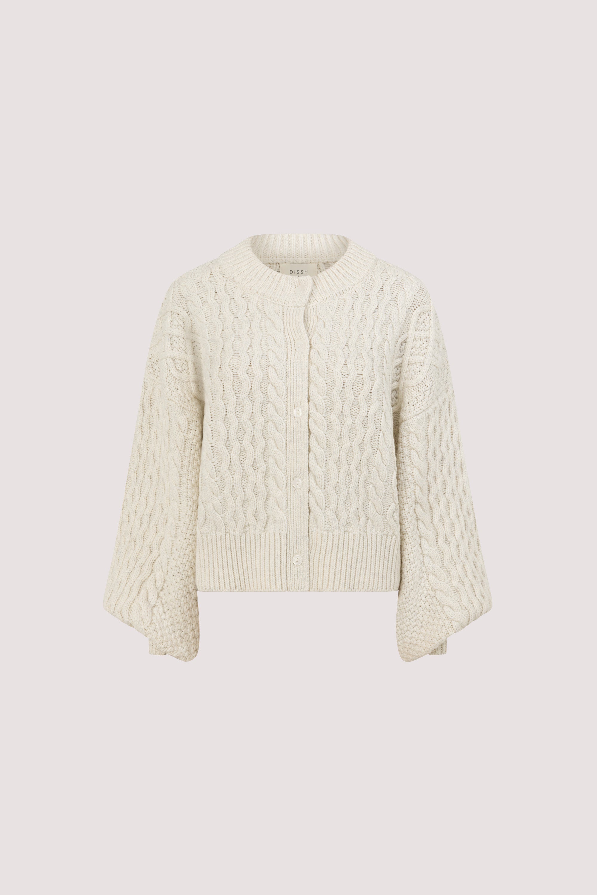 CARMEN IVORY CABLE KNIT CARDIGAN – DISSH