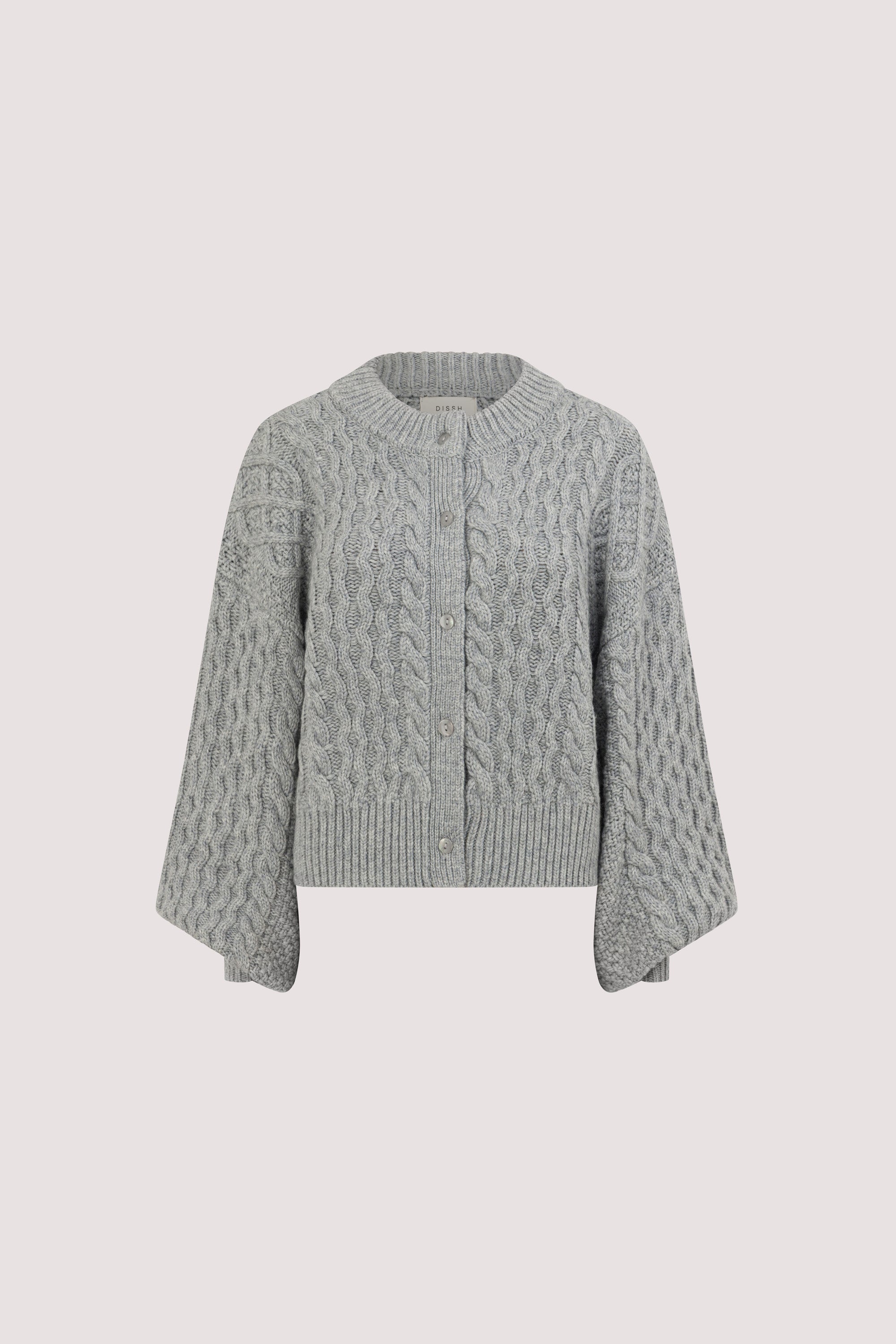 CARMEN SILVER CABLE KNIT CARDIGAN