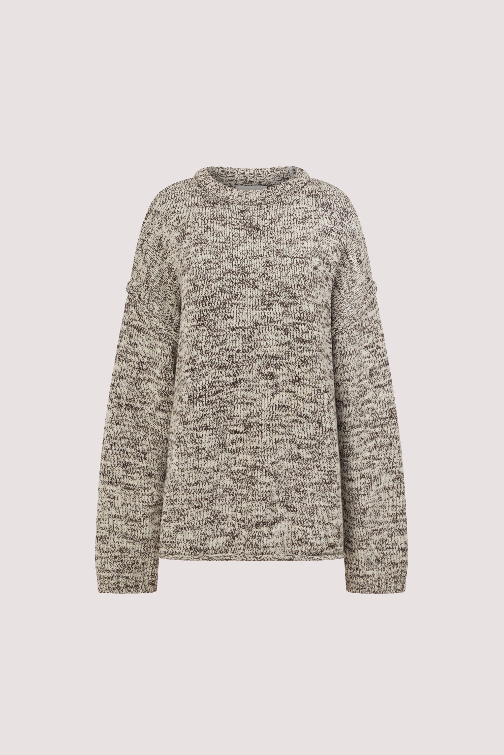 JETT CHOC MARLE LONGLINE KNIT JUMPER